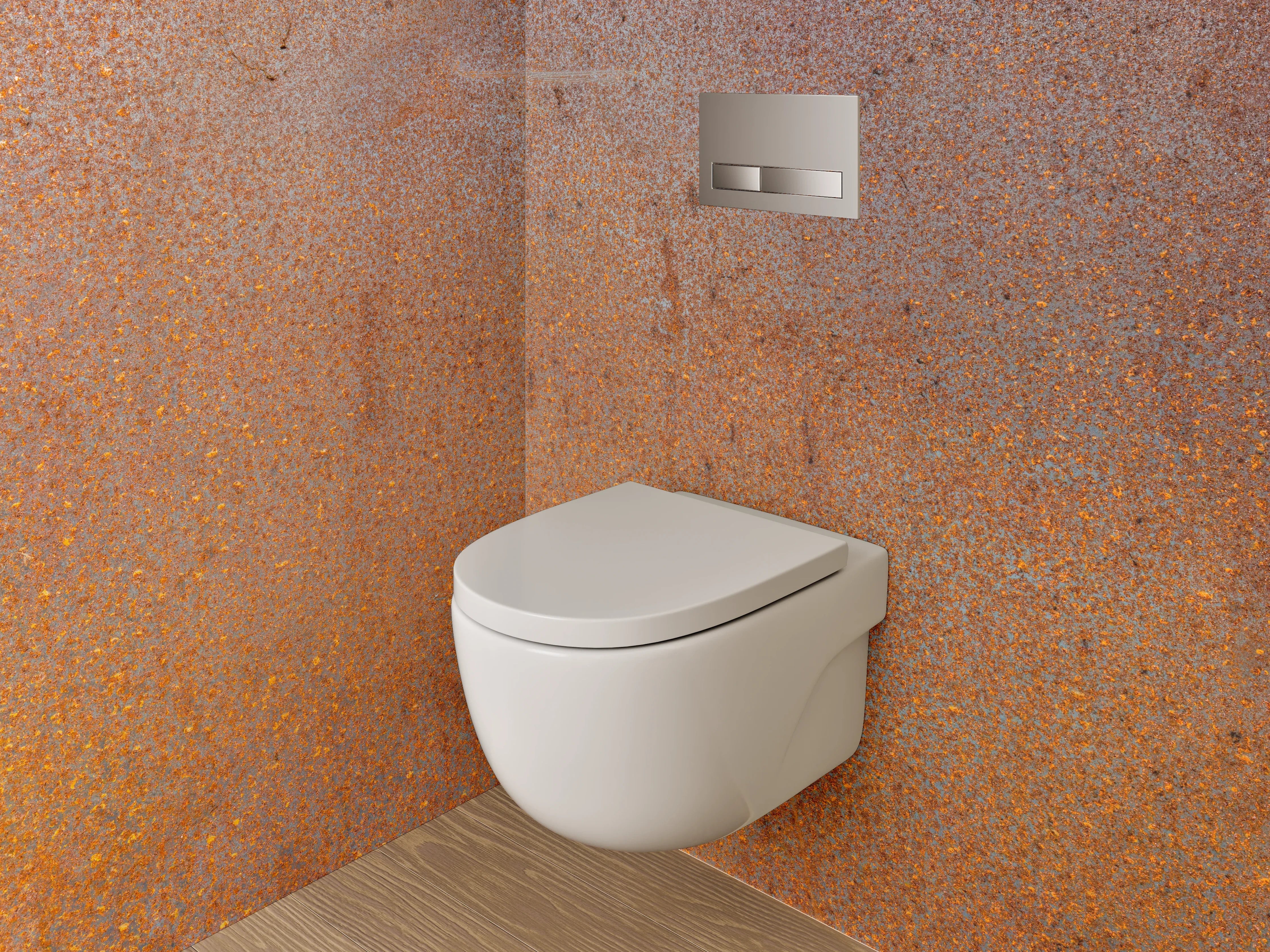 WC-Rückwand - Rostoptik Industrial Design