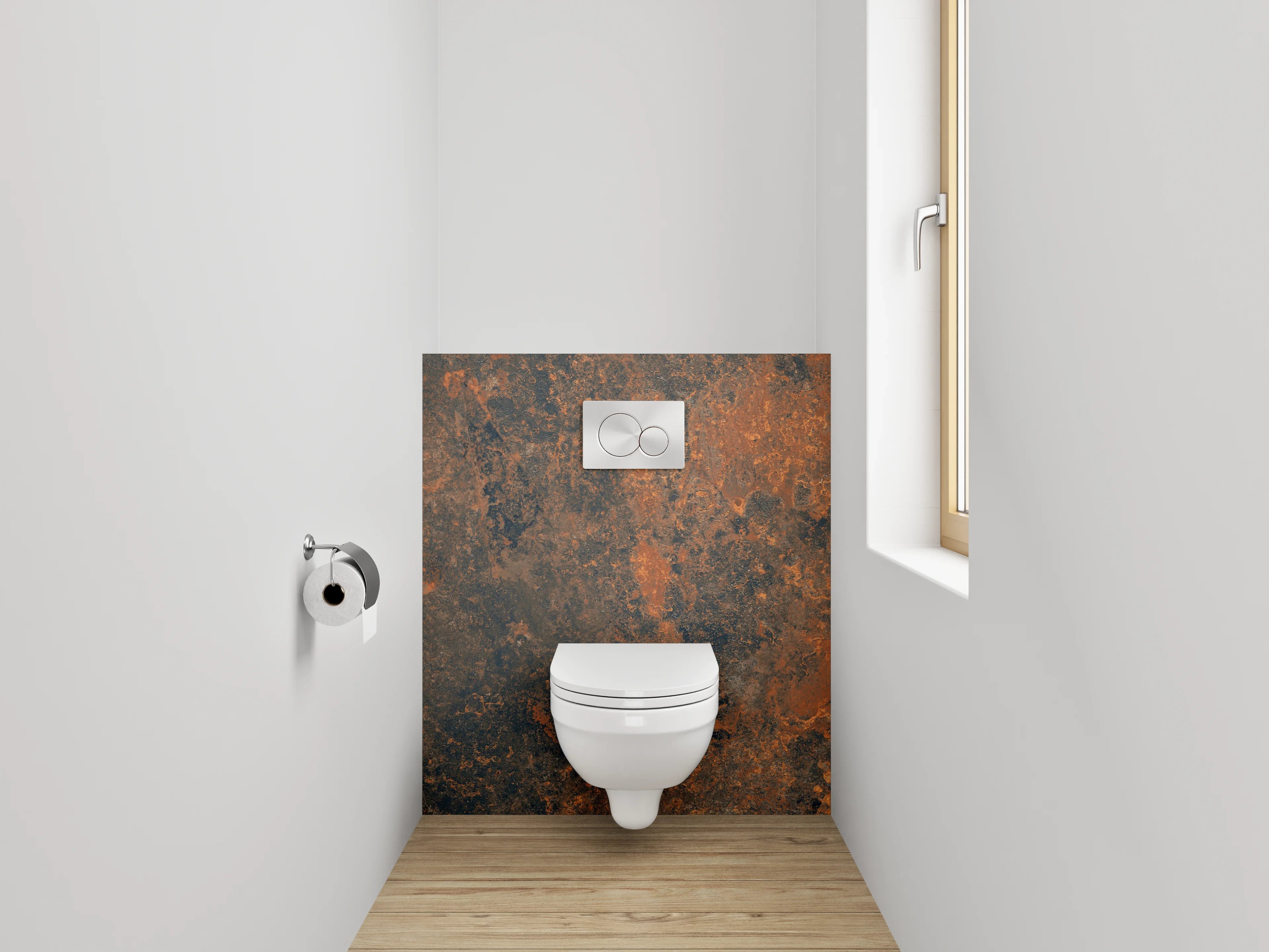 WC-Rückwand - Rostoptik Industrial Rostbraun