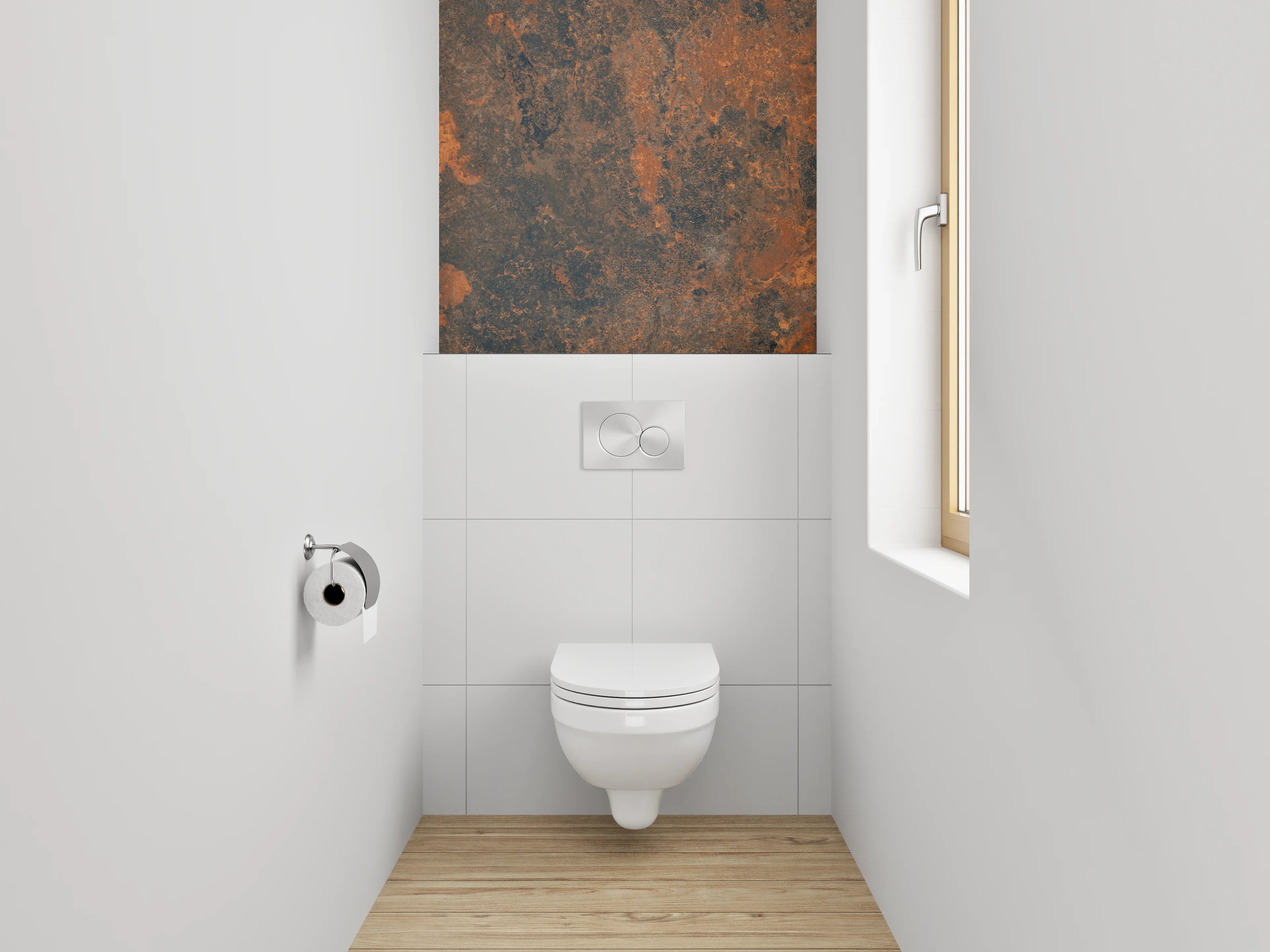 WC-Rückwand - Rostoptik Industrial Rostbraun