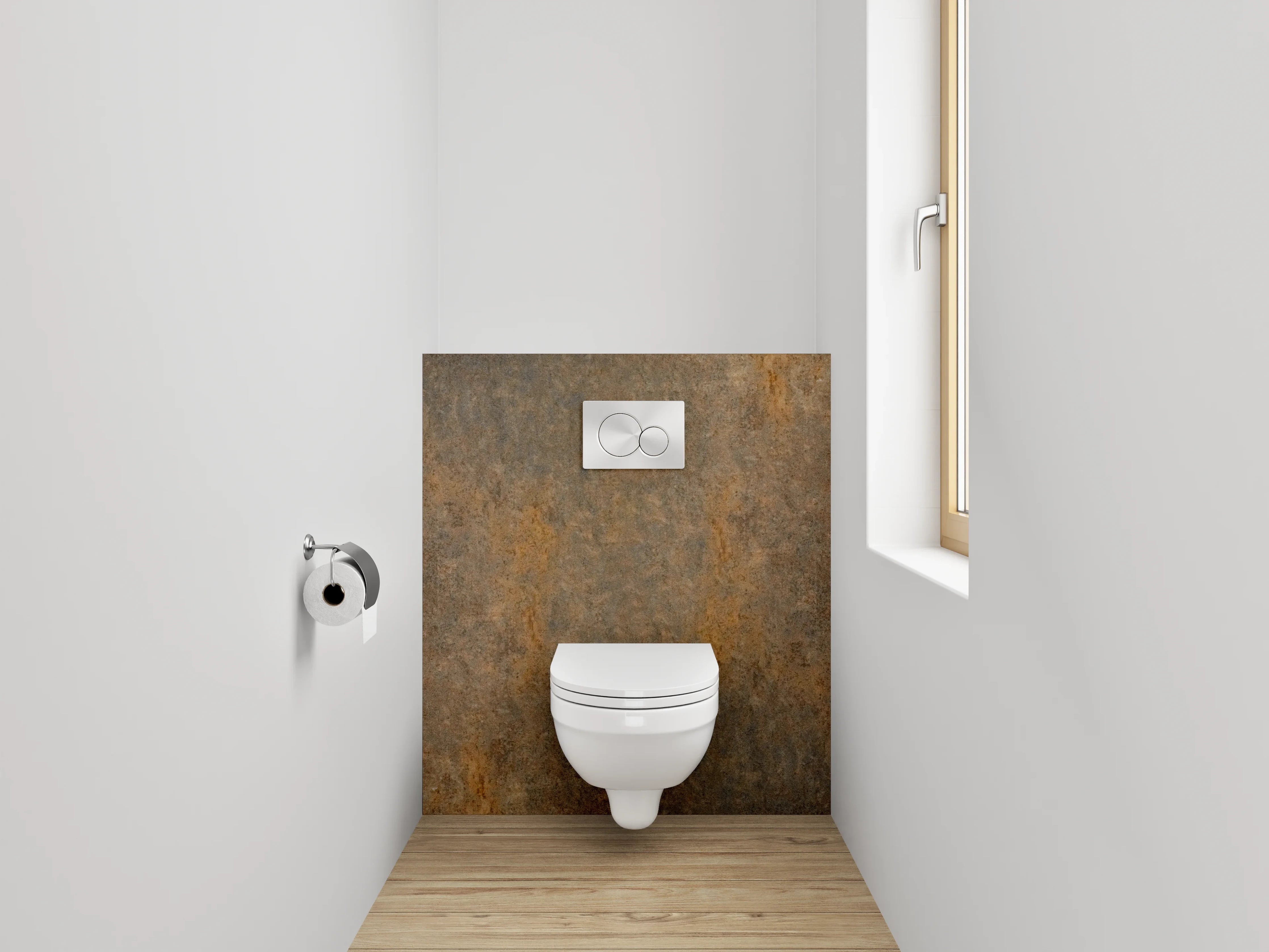 WC-Rückwand - Rostoptik Metall Struktur Braun Grau