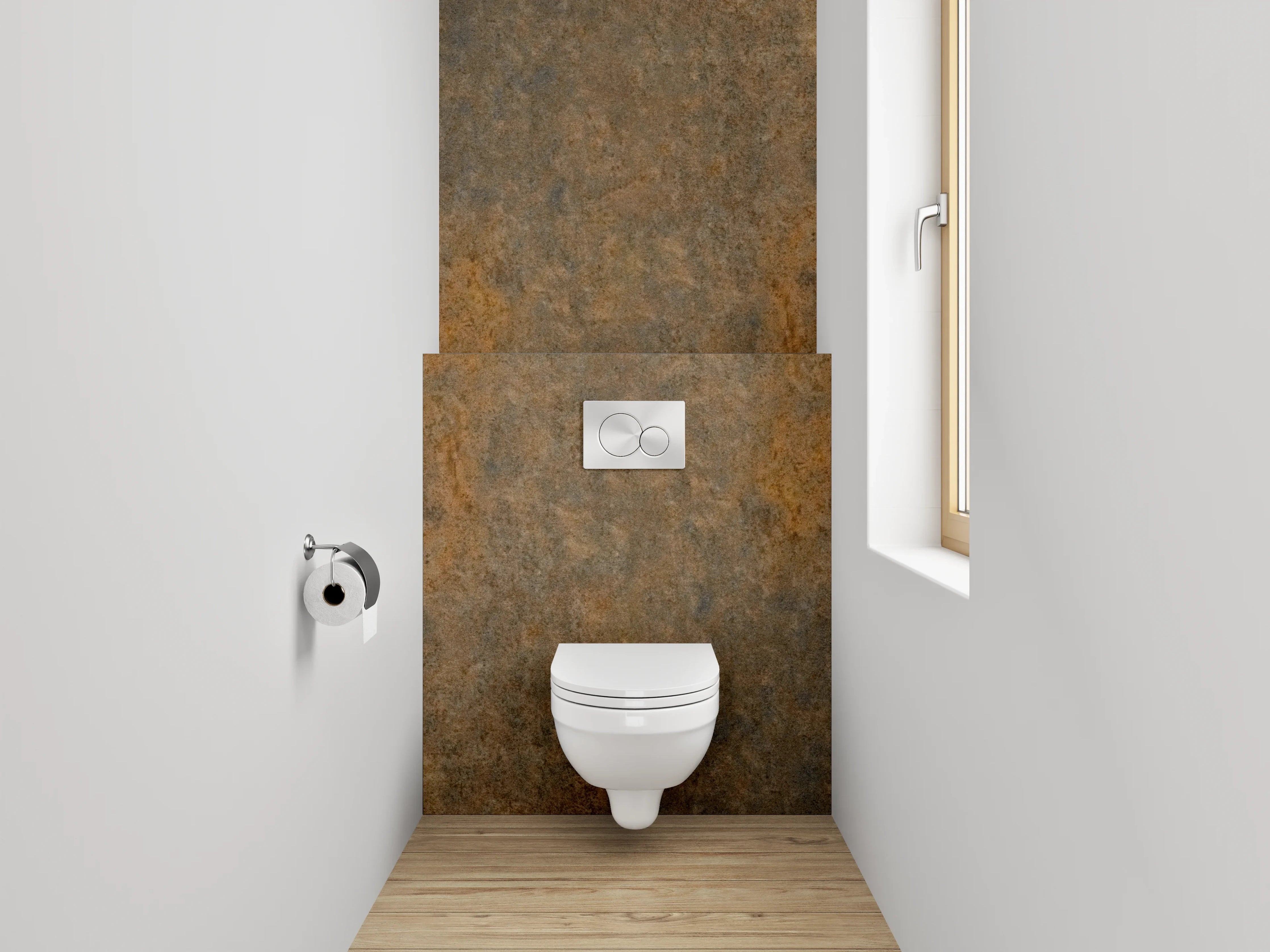 WC-Rückwand - Rostoptik Metall Struktur Braun Grau