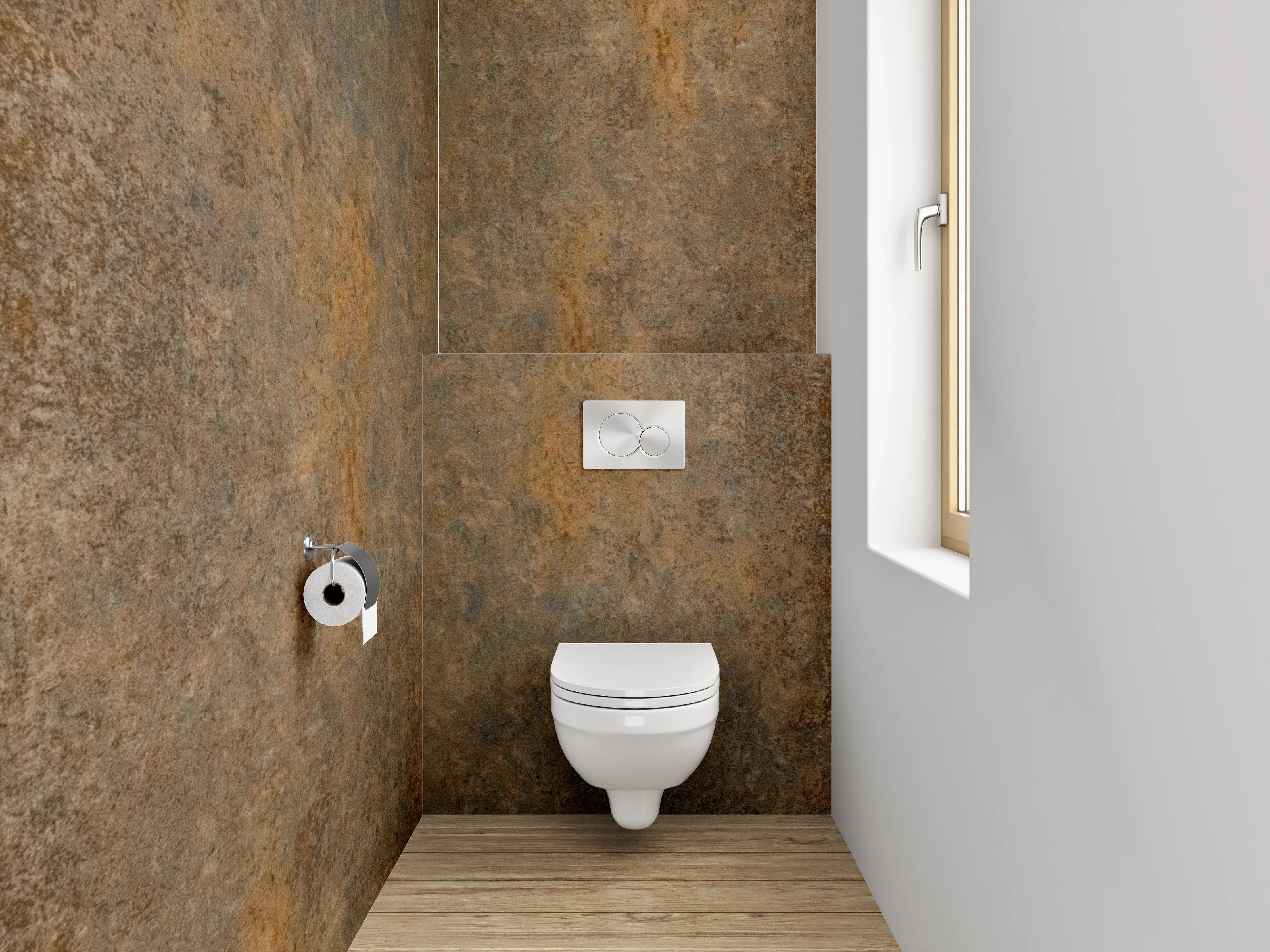 WC-Rückwand - Rostoptik Metall Struktur Braun Grau