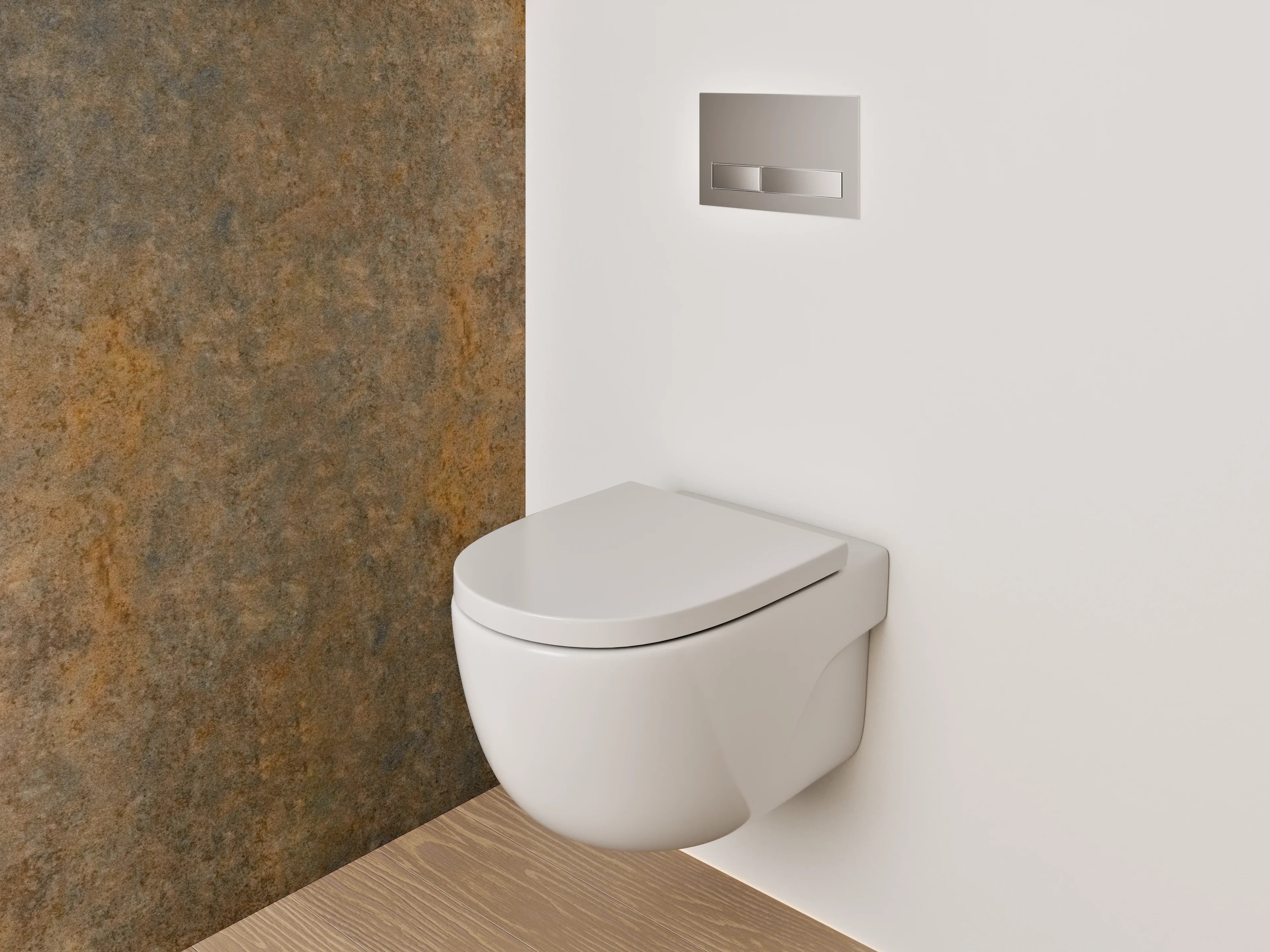 WC-Rückwand - Rostoptik Metall Struktur Braun Grau