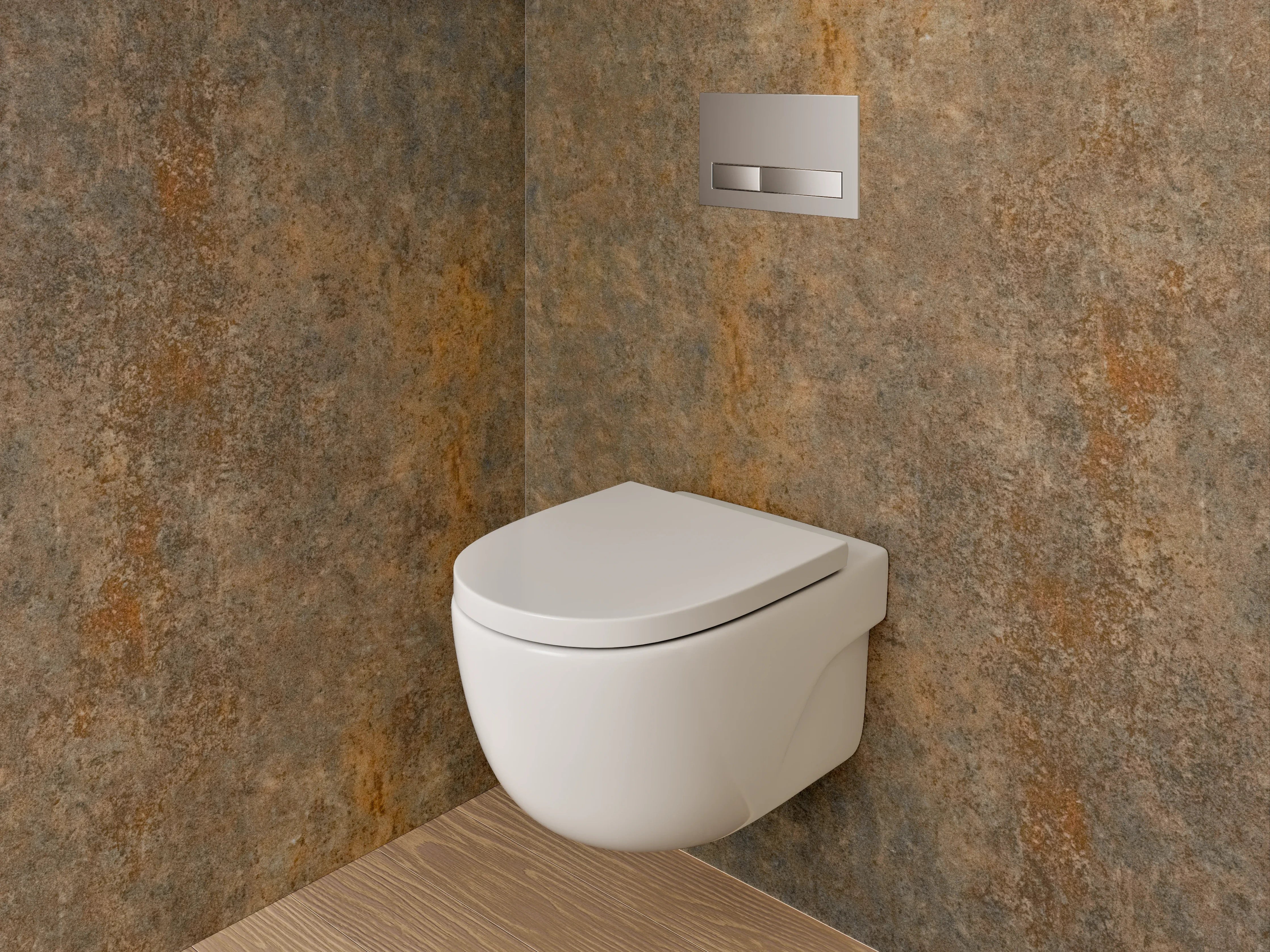 WC-Rückwand - Rostoptik Metall Struktur Braun Grau