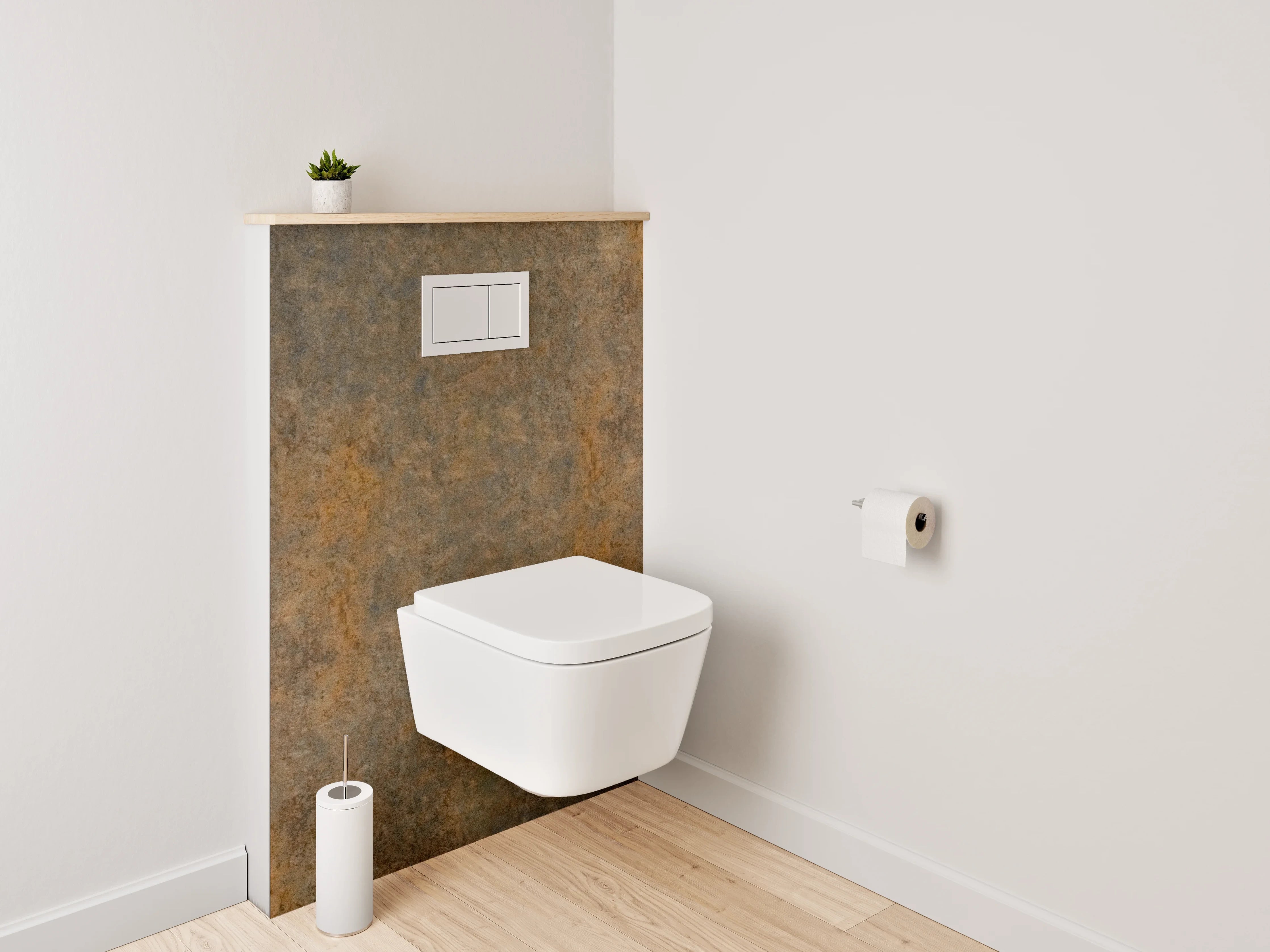 WC-Rückwand - Rostoptik Metall Struktur Braun Grau