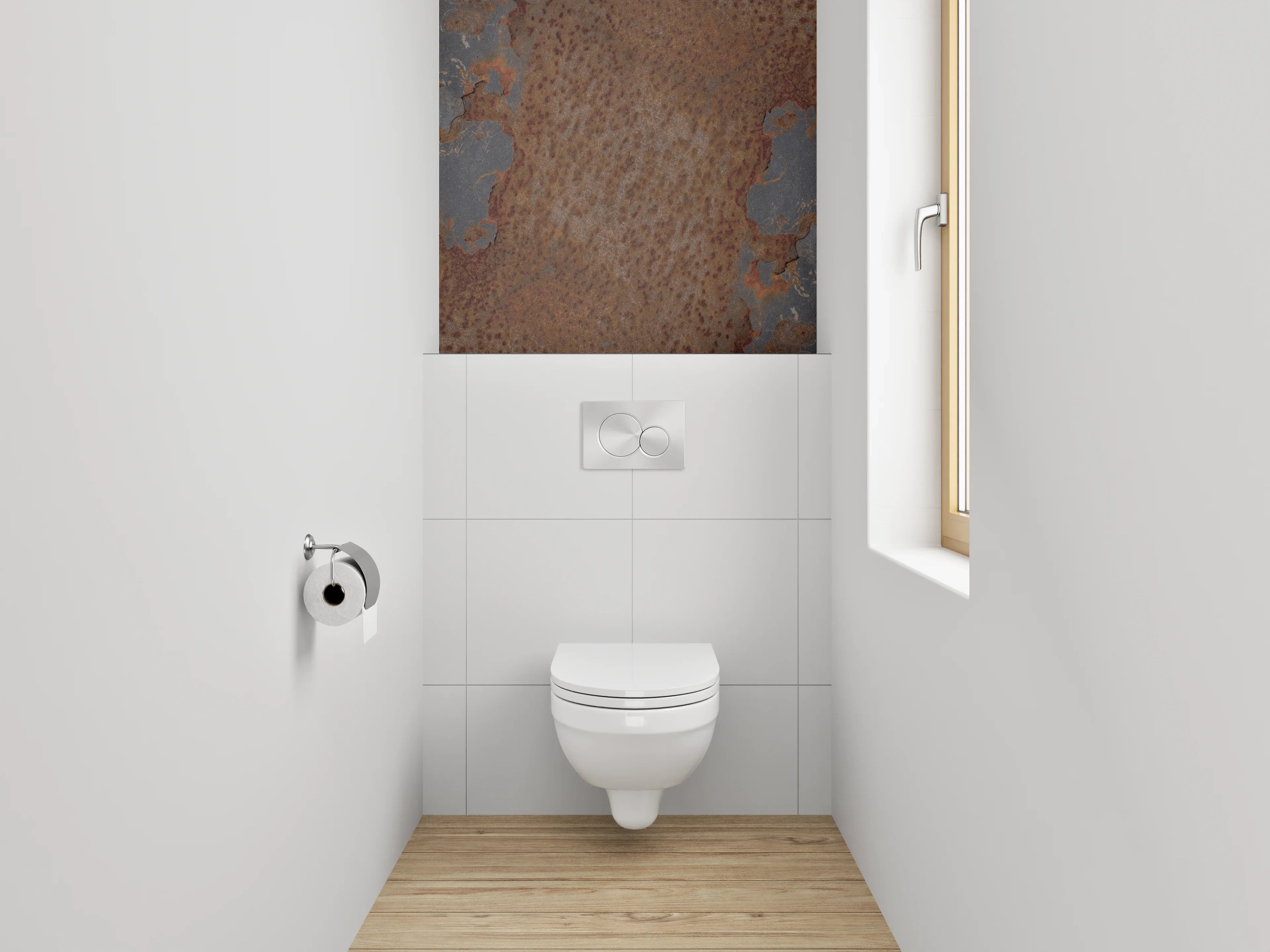 WC-Rückwand - Rostoptik Metall Struktur Wanddekor