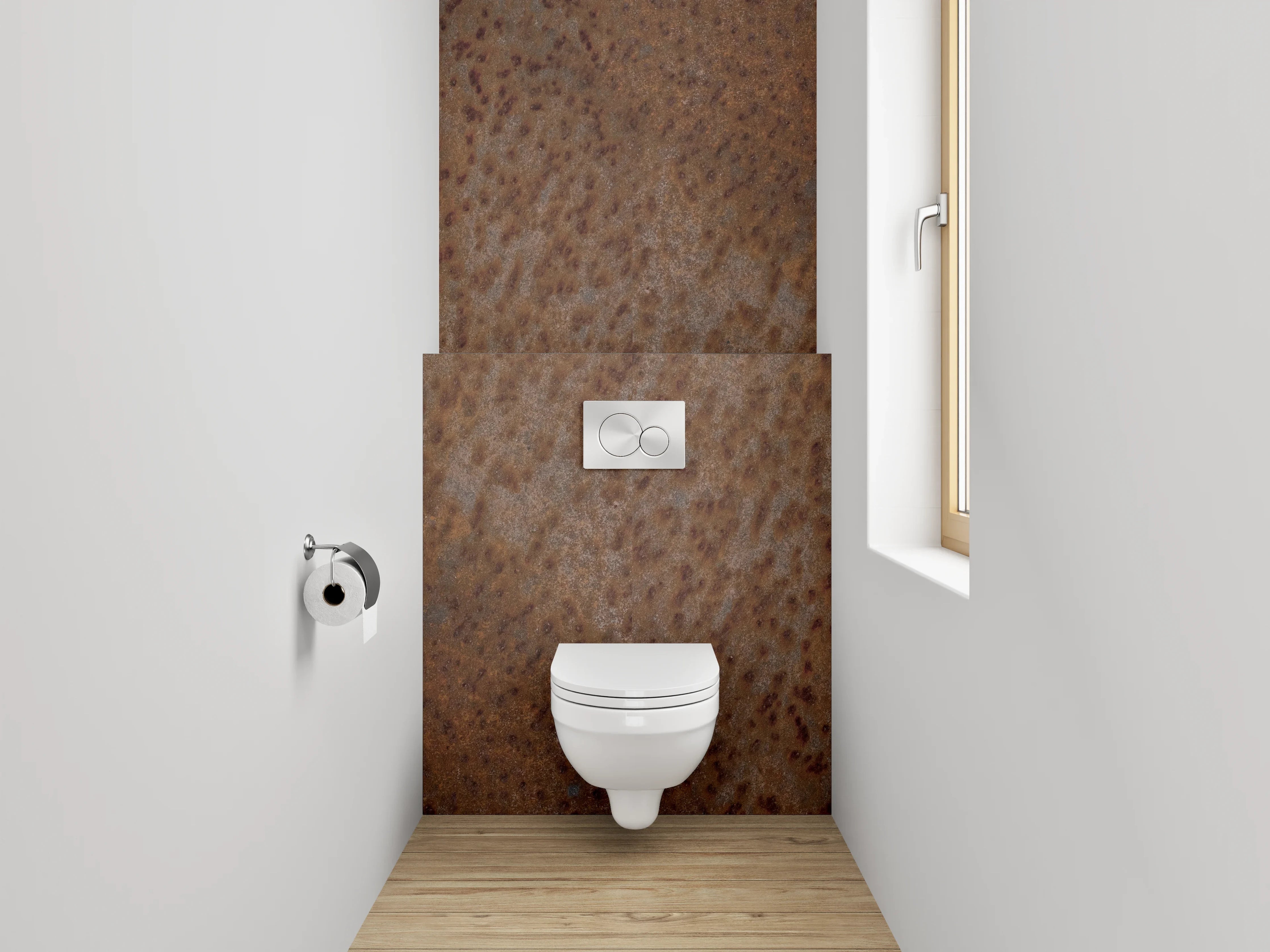 WC-Rückwand - Rostoptik Metall Struktur Wanddekor