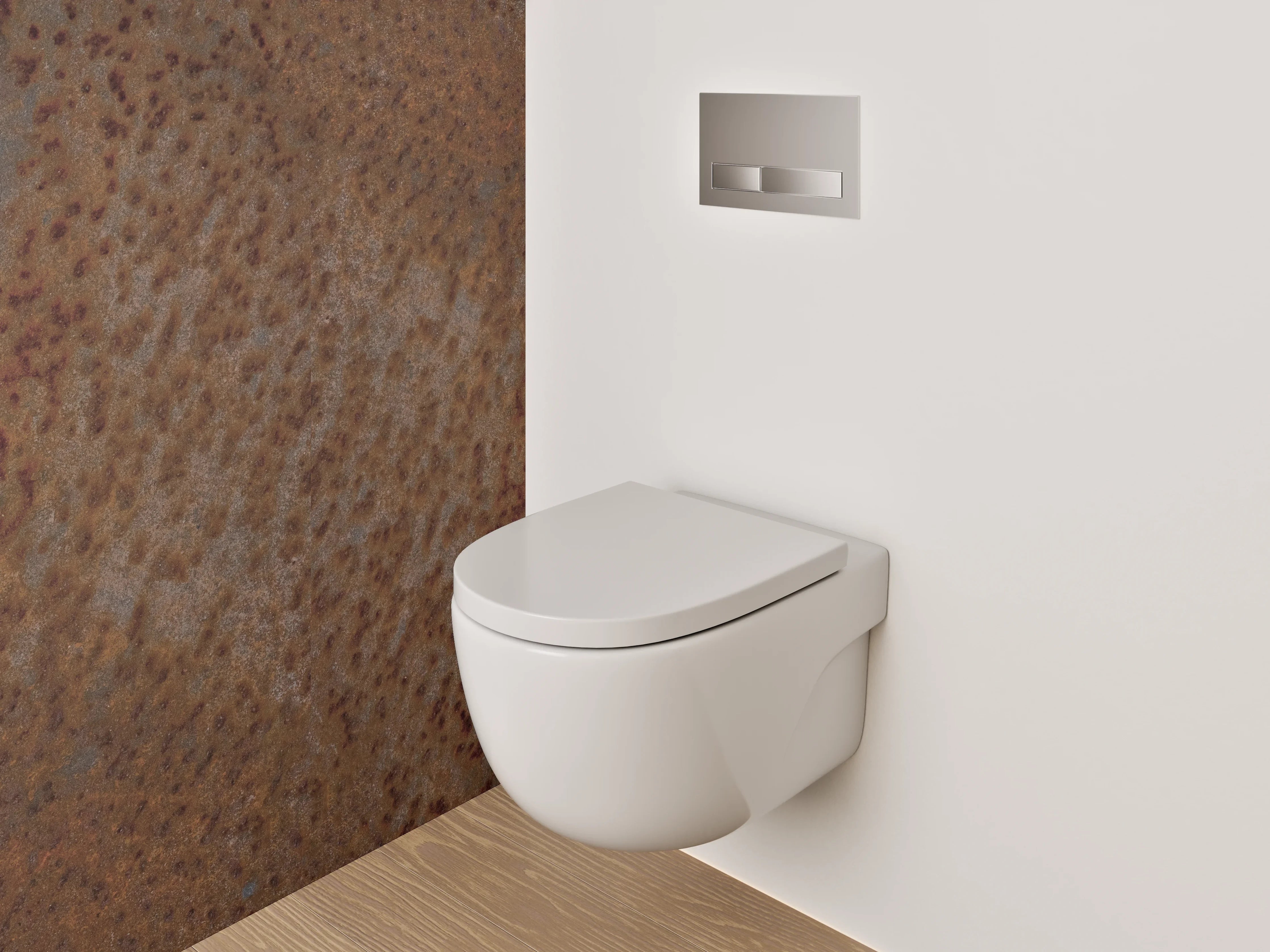 WC-Rückwand - Rostoptik Metall Struktur Wanddekor