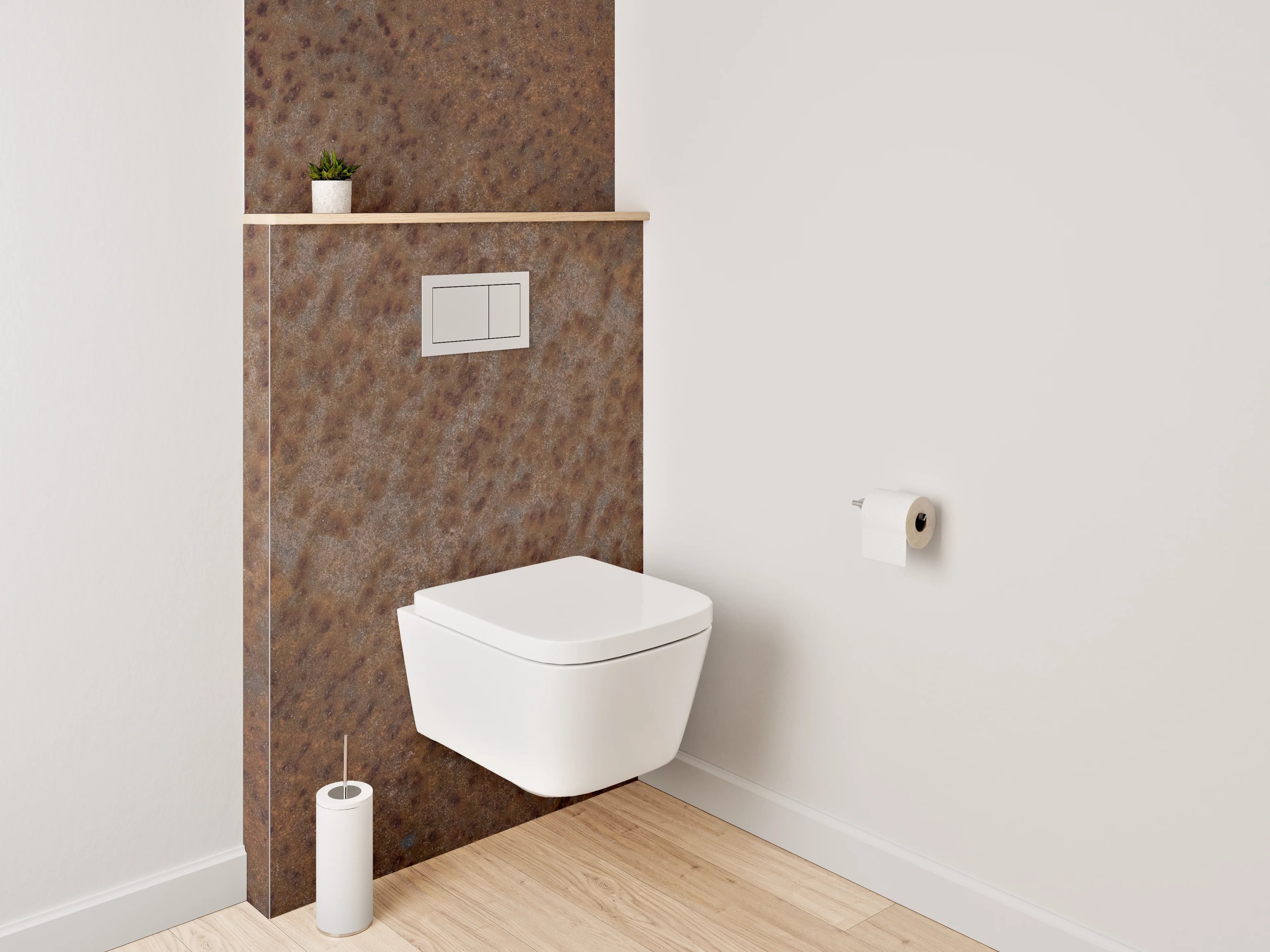 WC-Rückwand - Rostoptik Metall Struktur Wanddekor