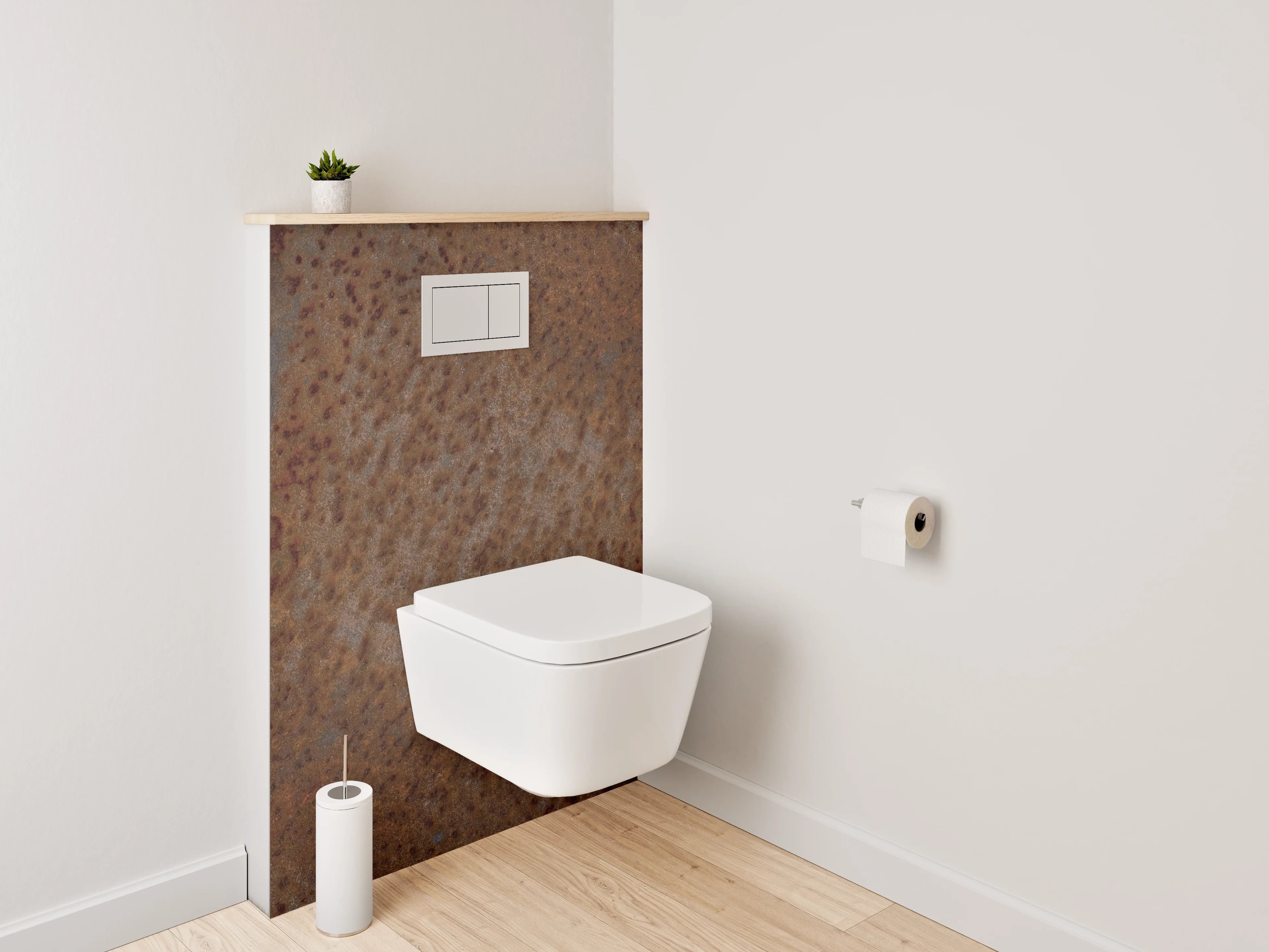 WC-Rückwand - Rostoptik Metall Struktur Wanddekor