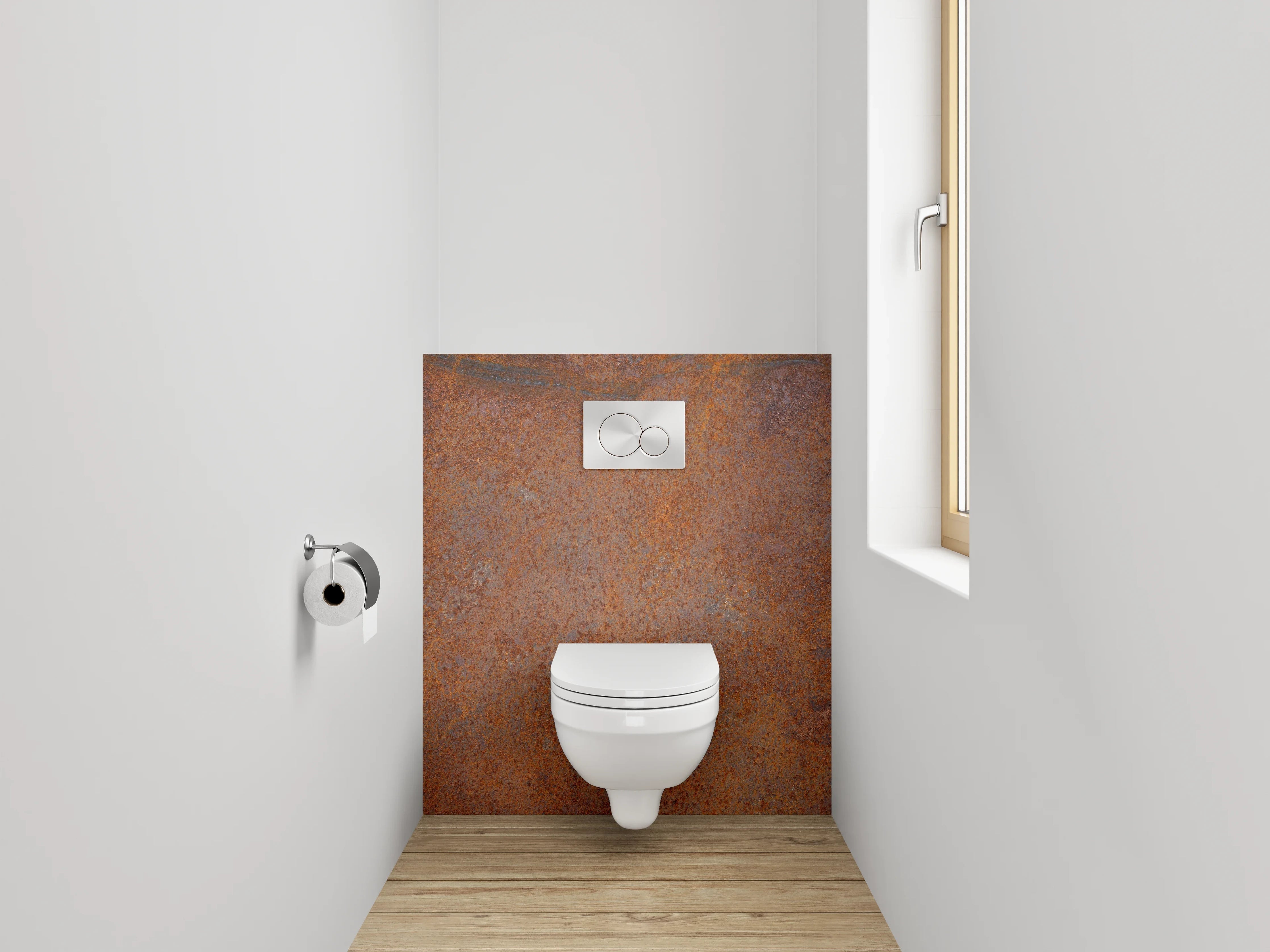WC-Rückwand - Rostoptik Steinstruktur Braun Orange