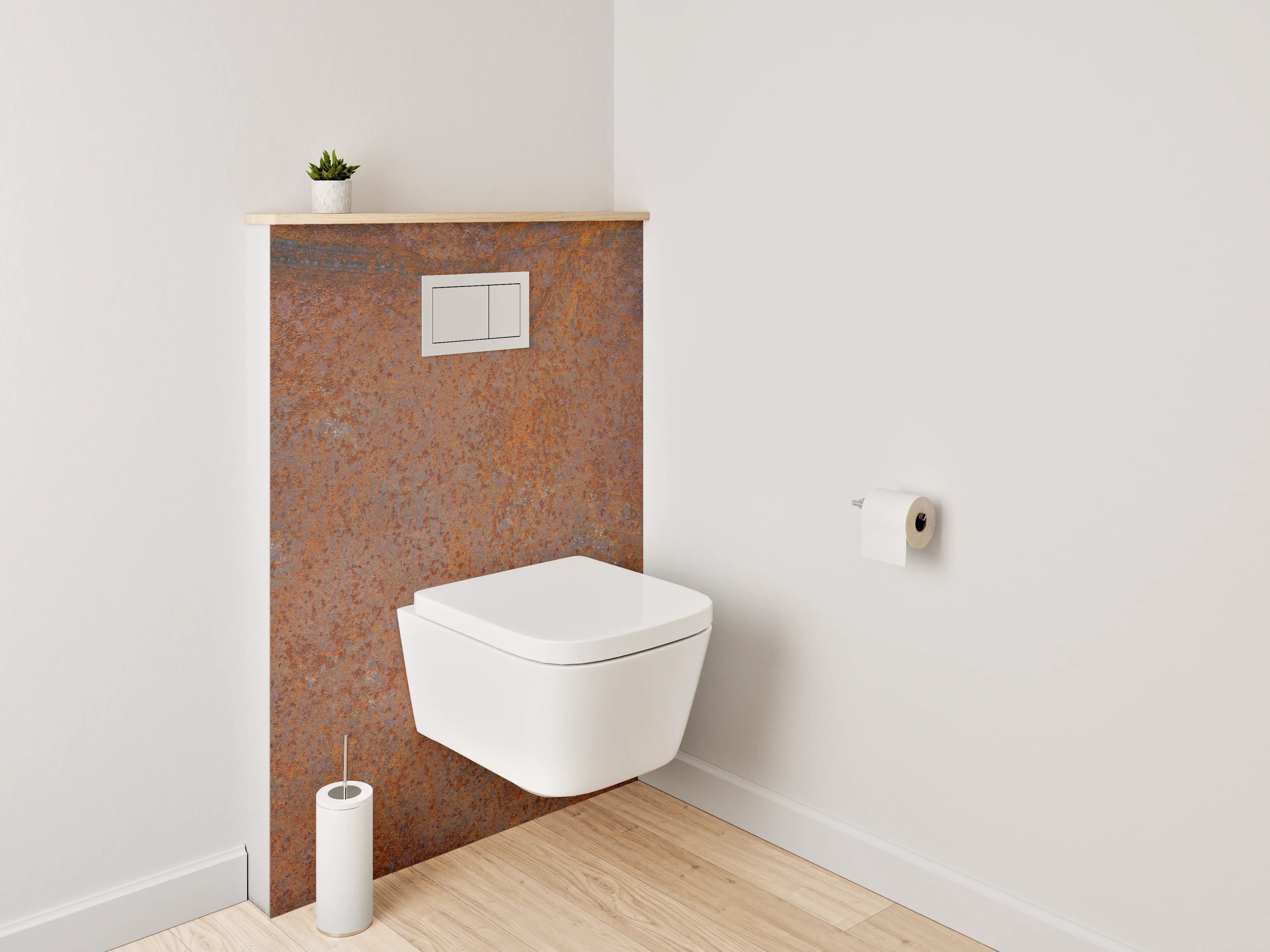 WC-Rückwand - Rostoptik Steinstruktur Braun Orange