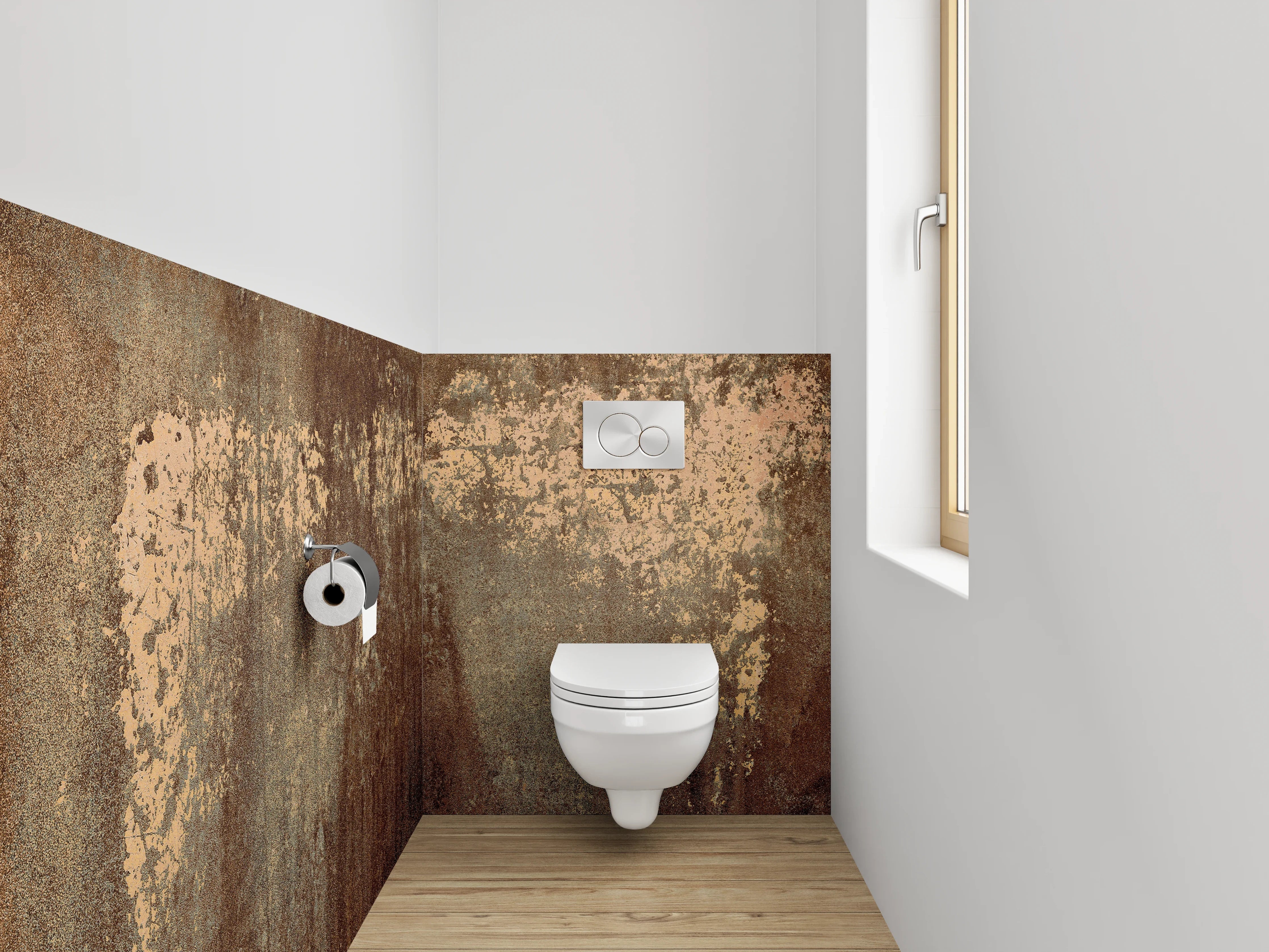 WC-Rückwand - Rostoptik Vintage Beton Look
