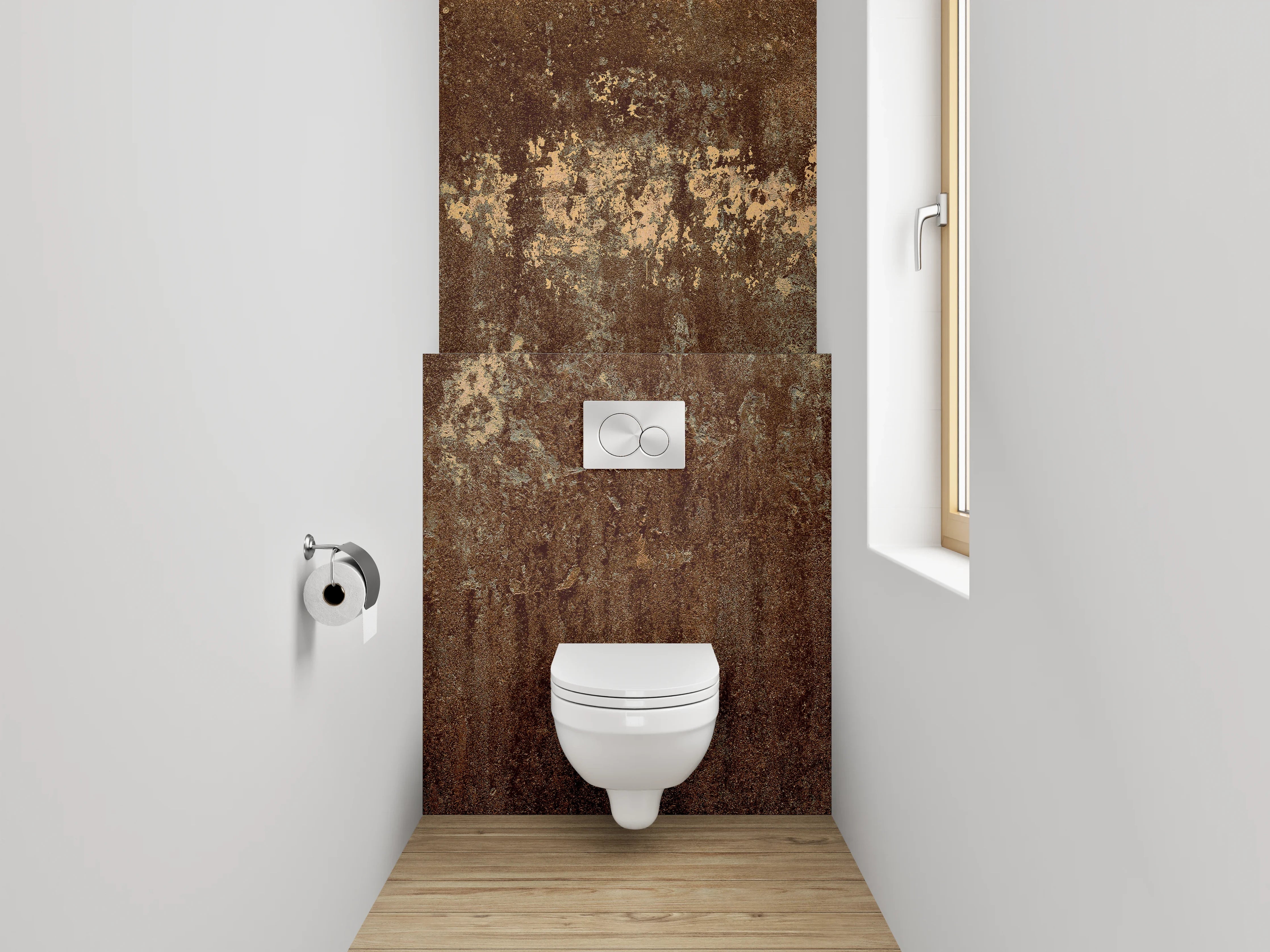 WC-Rückwand - Rostoptik Vintage Beton Look