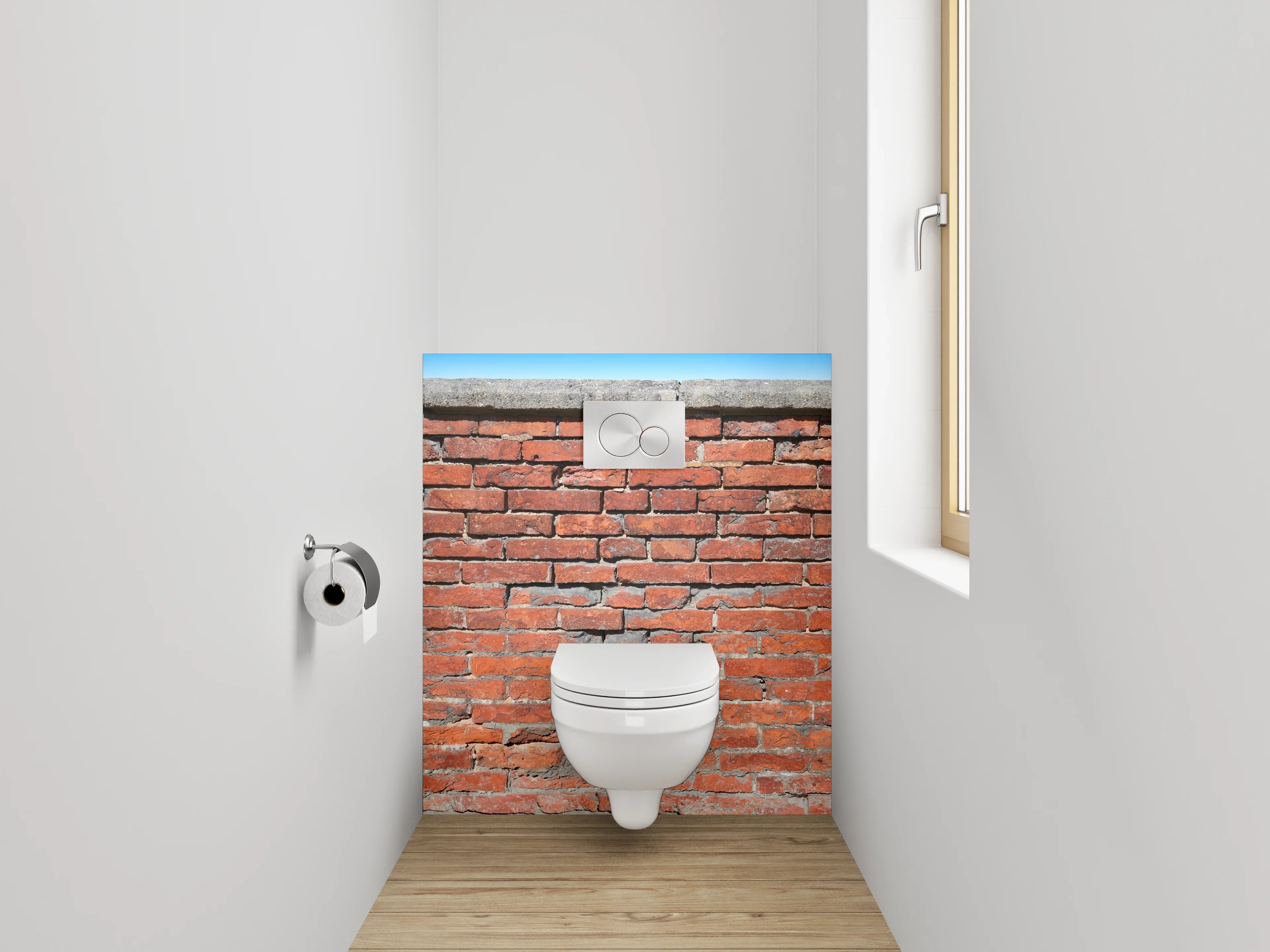 WC-Rückwand - Rote Backsteinmauer Vintage Look