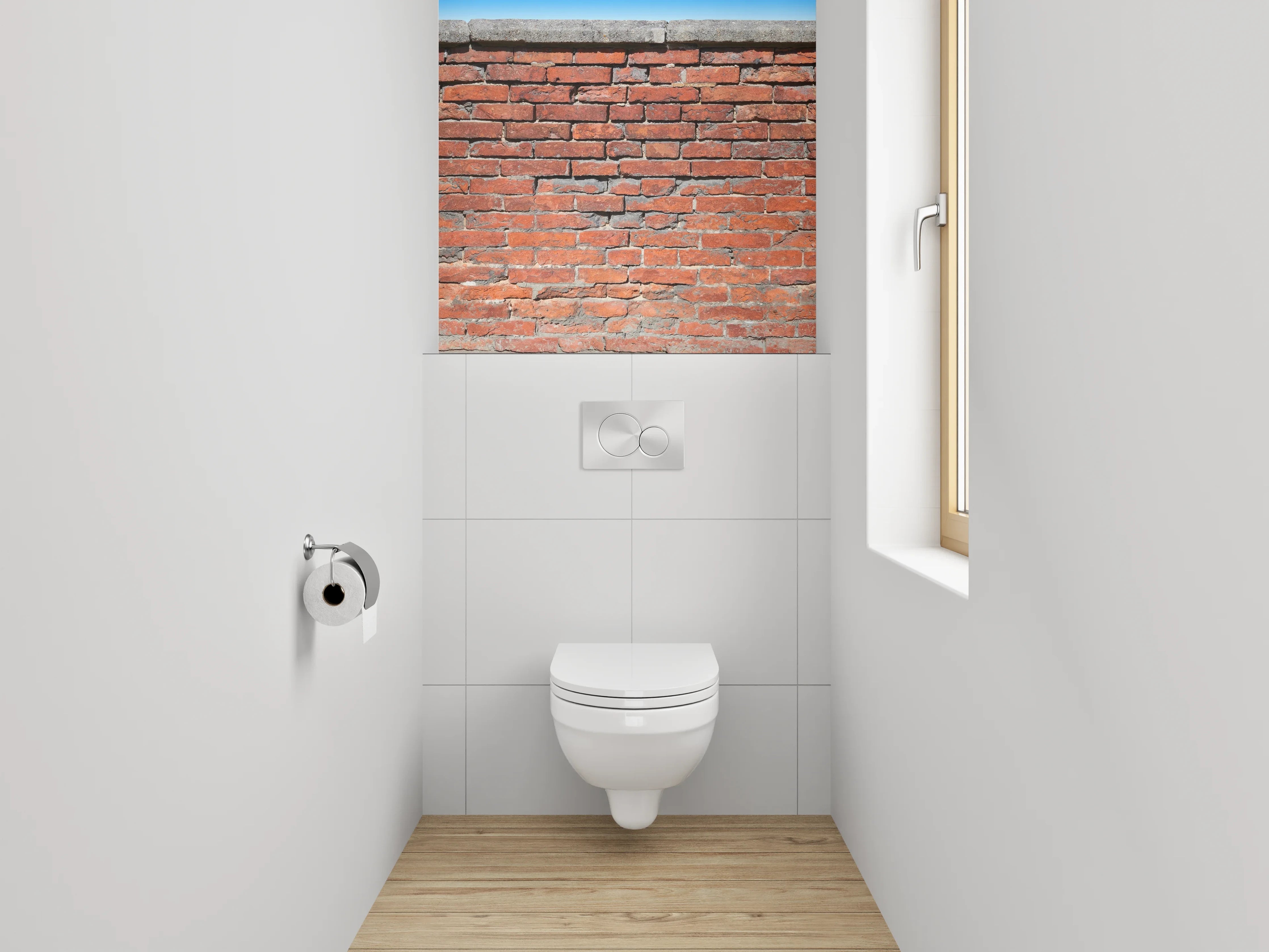 WC-Rückwand - Rote Backsteinmauer Vintage Look