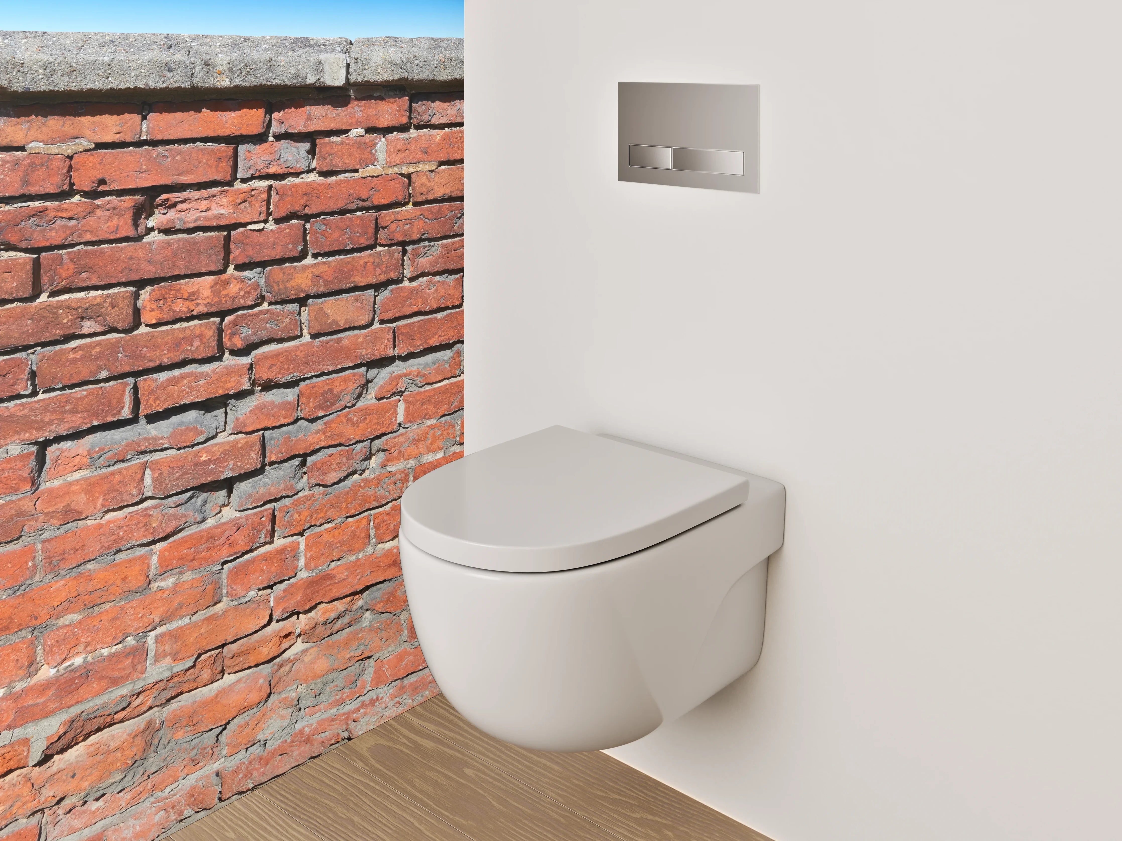 WC-Rückwand - Rote Backsteinmauer Vintage Look