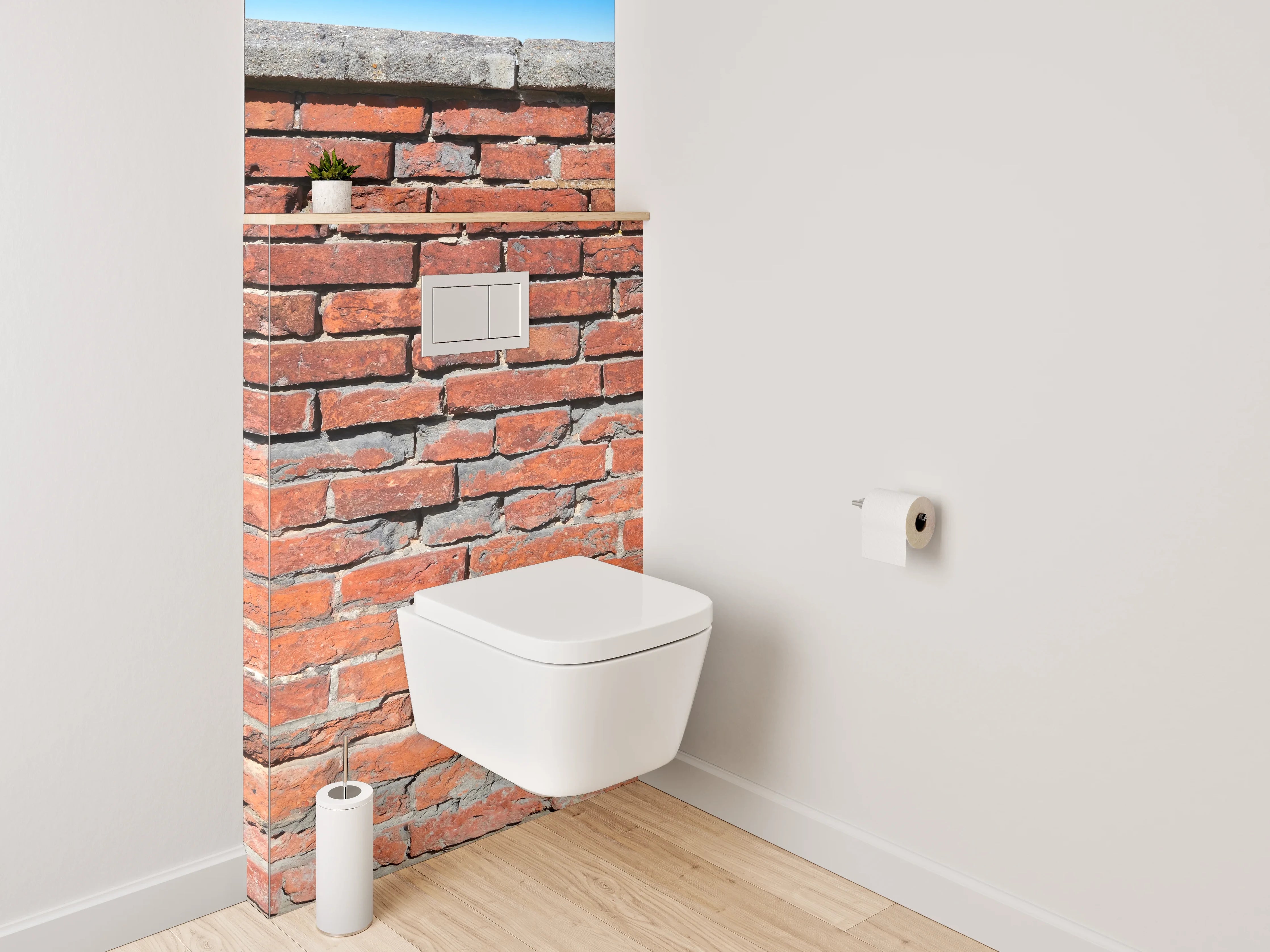 WC-Rückwand - Rote Backsteinmauer Vintage Look