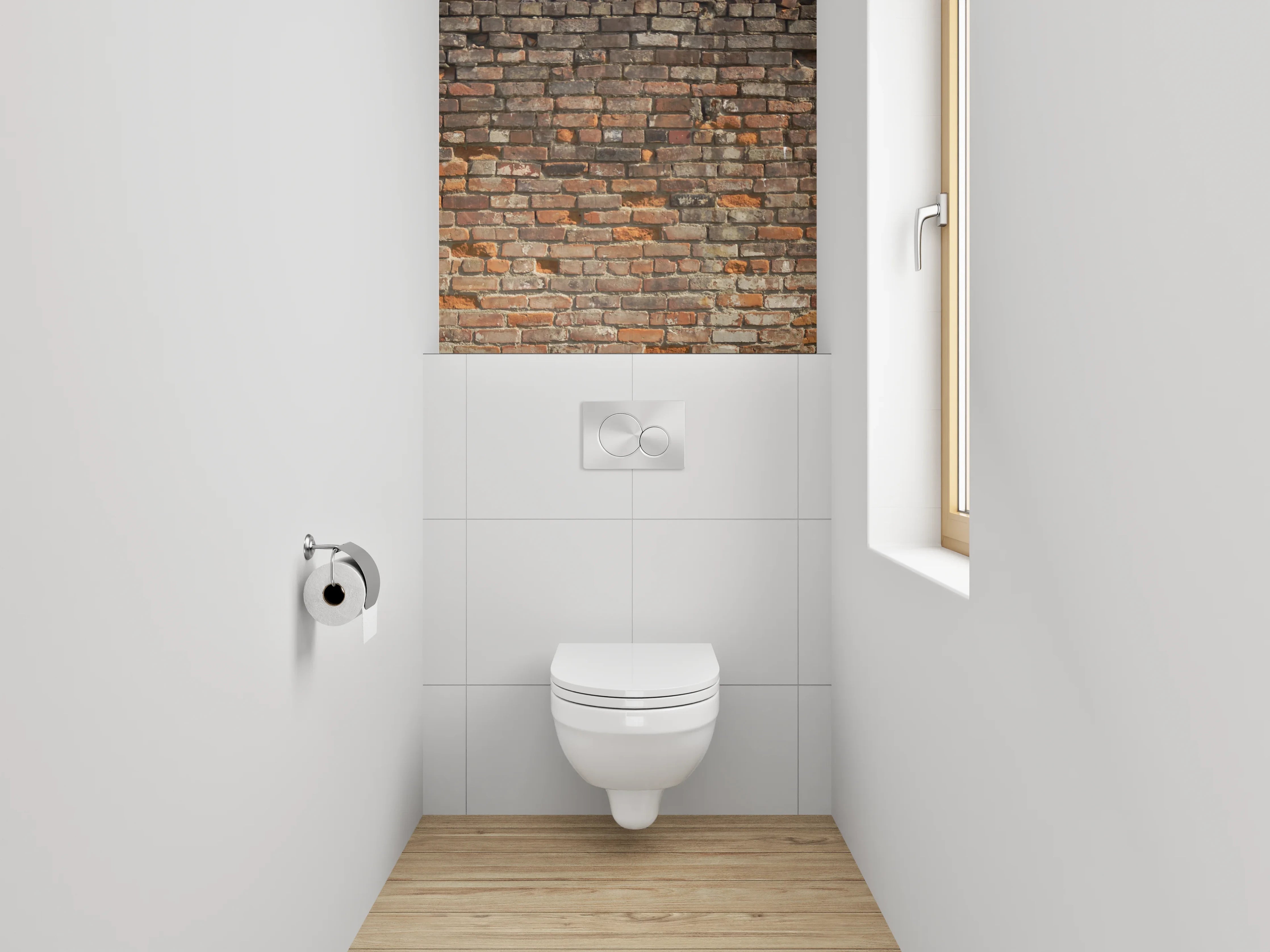 WC-Rückwand - Rote Backsteinmauer Vintage Optik