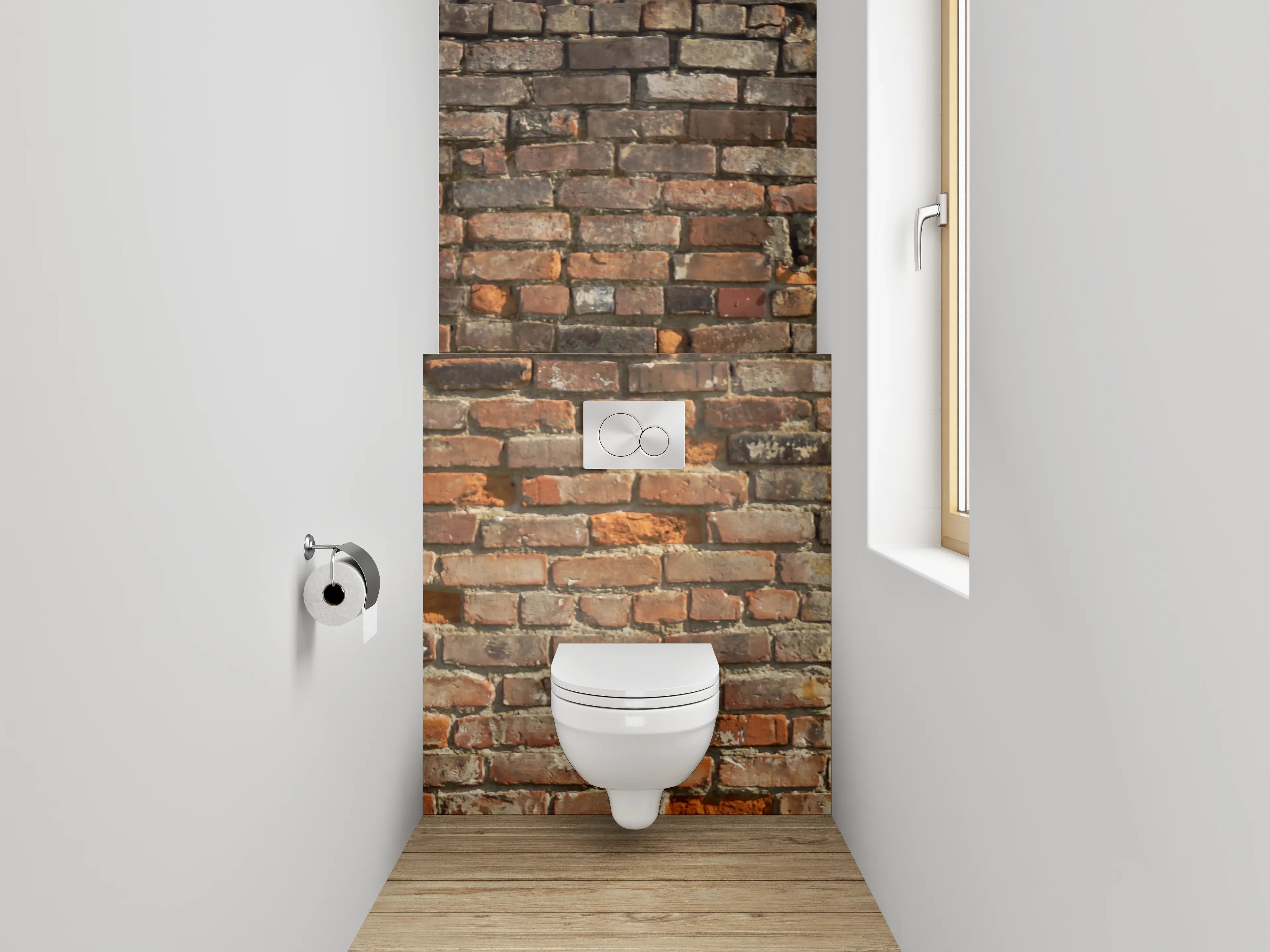 WC-Rückwand - Rote Backsteinmauer Vintage Optik