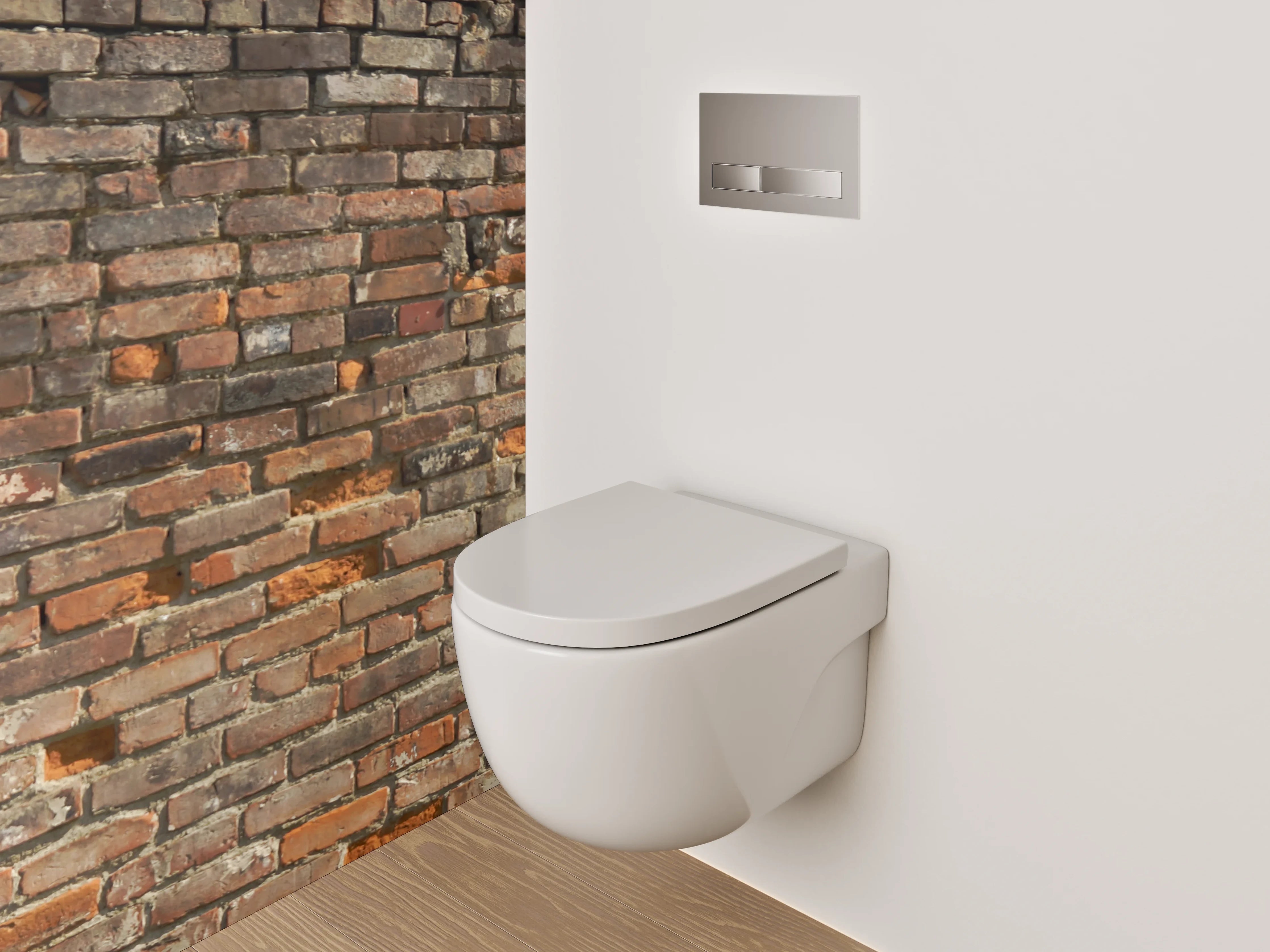 WC-Rückwand - Rote Backsteinmauer Vintage Optik