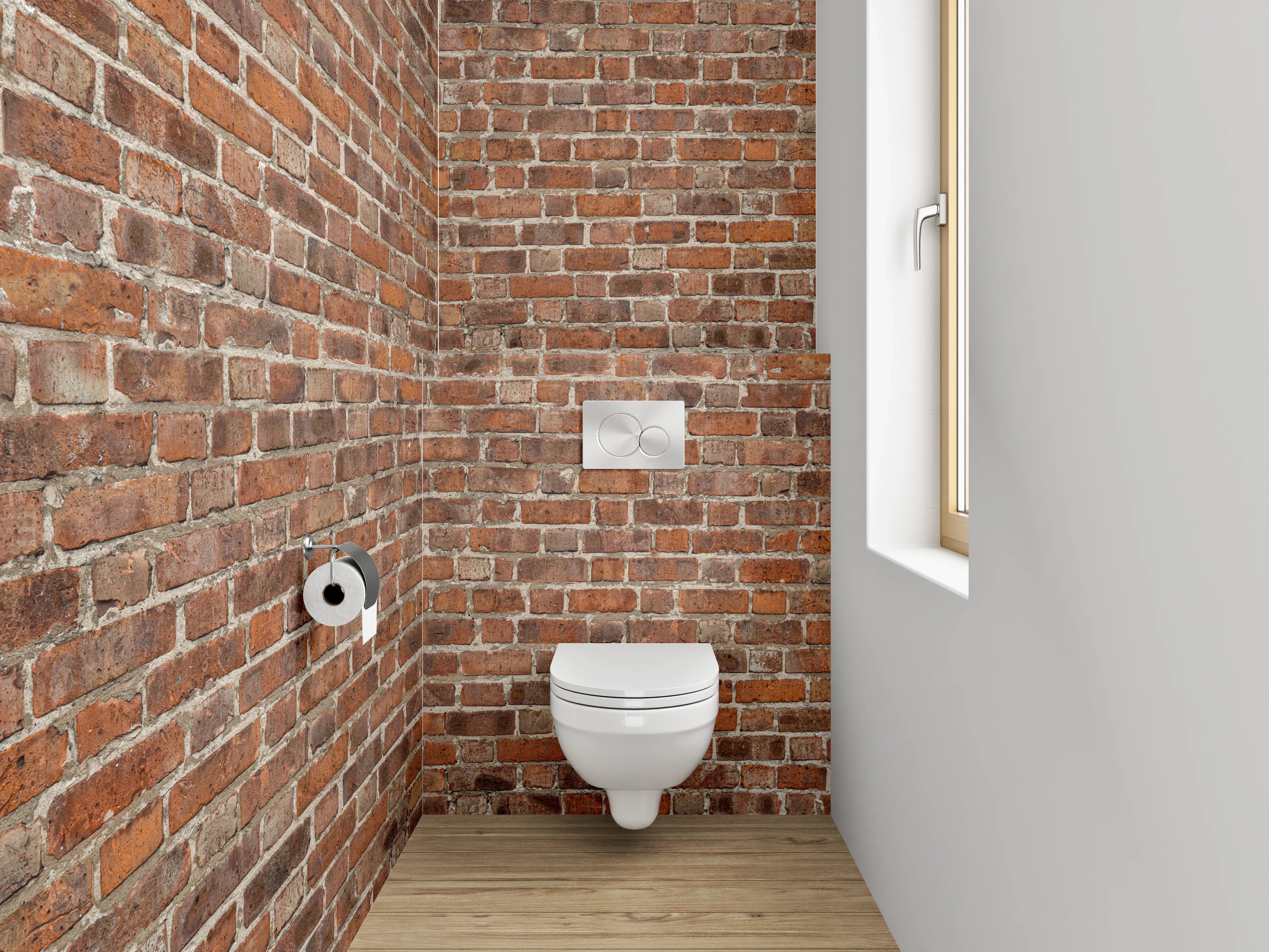 WC-Rückwand - Rote Backsteinmauer Wanddekor