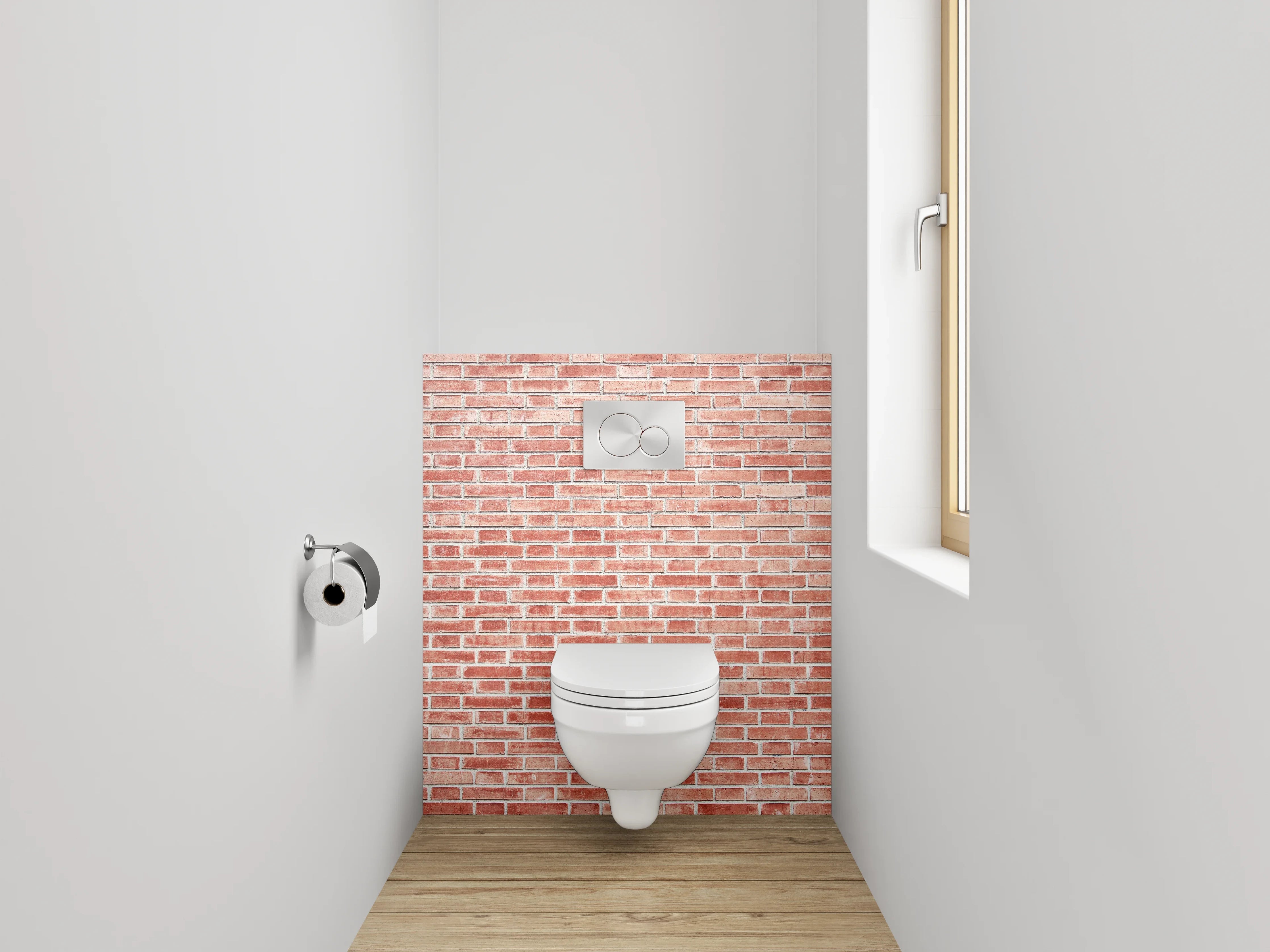 WC-Rückwand - Rote Backsteinmauer – Urbanes Design