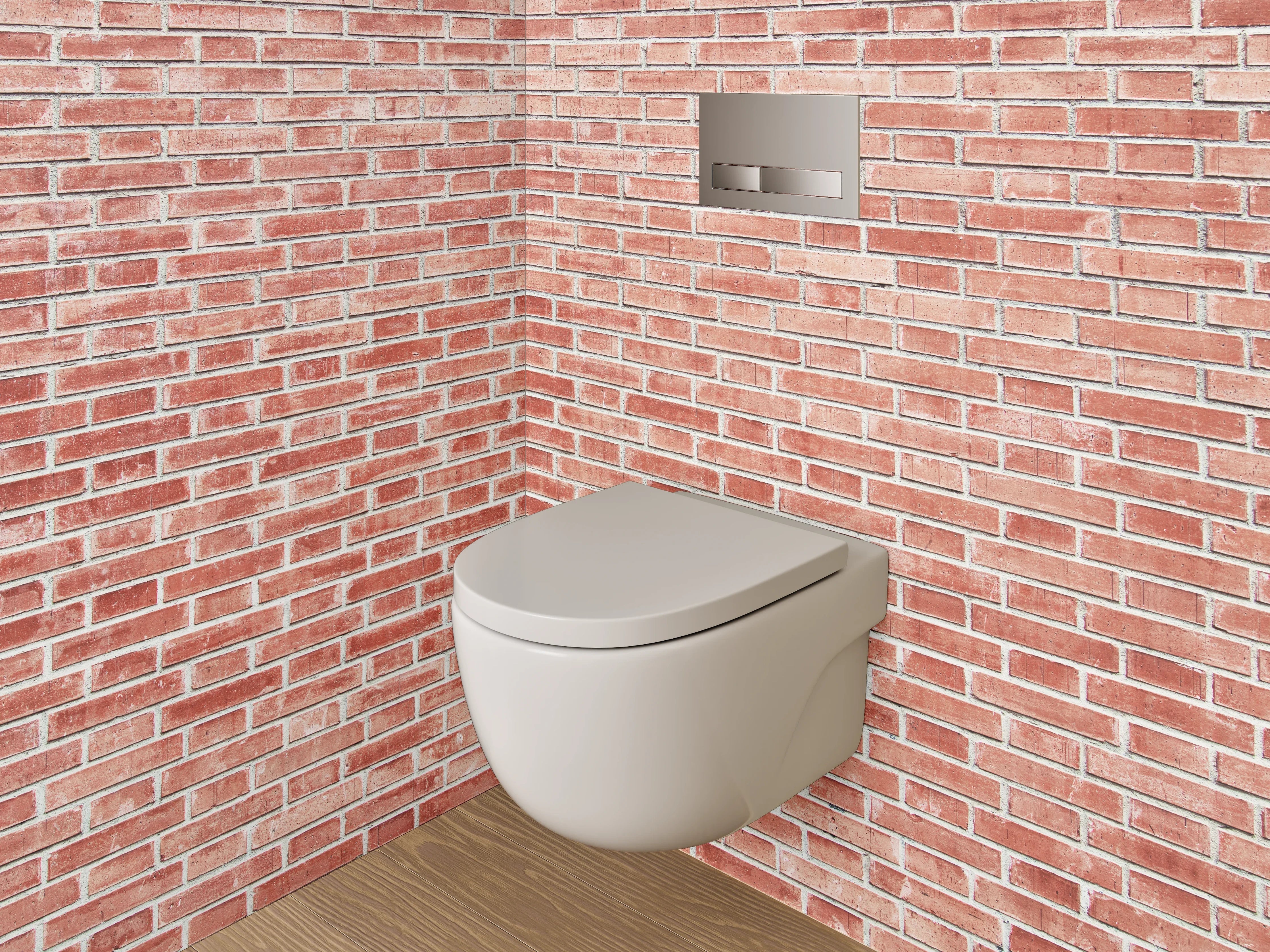 WC-Rückwand - Rote Backsteinmauer – Urbanes Design