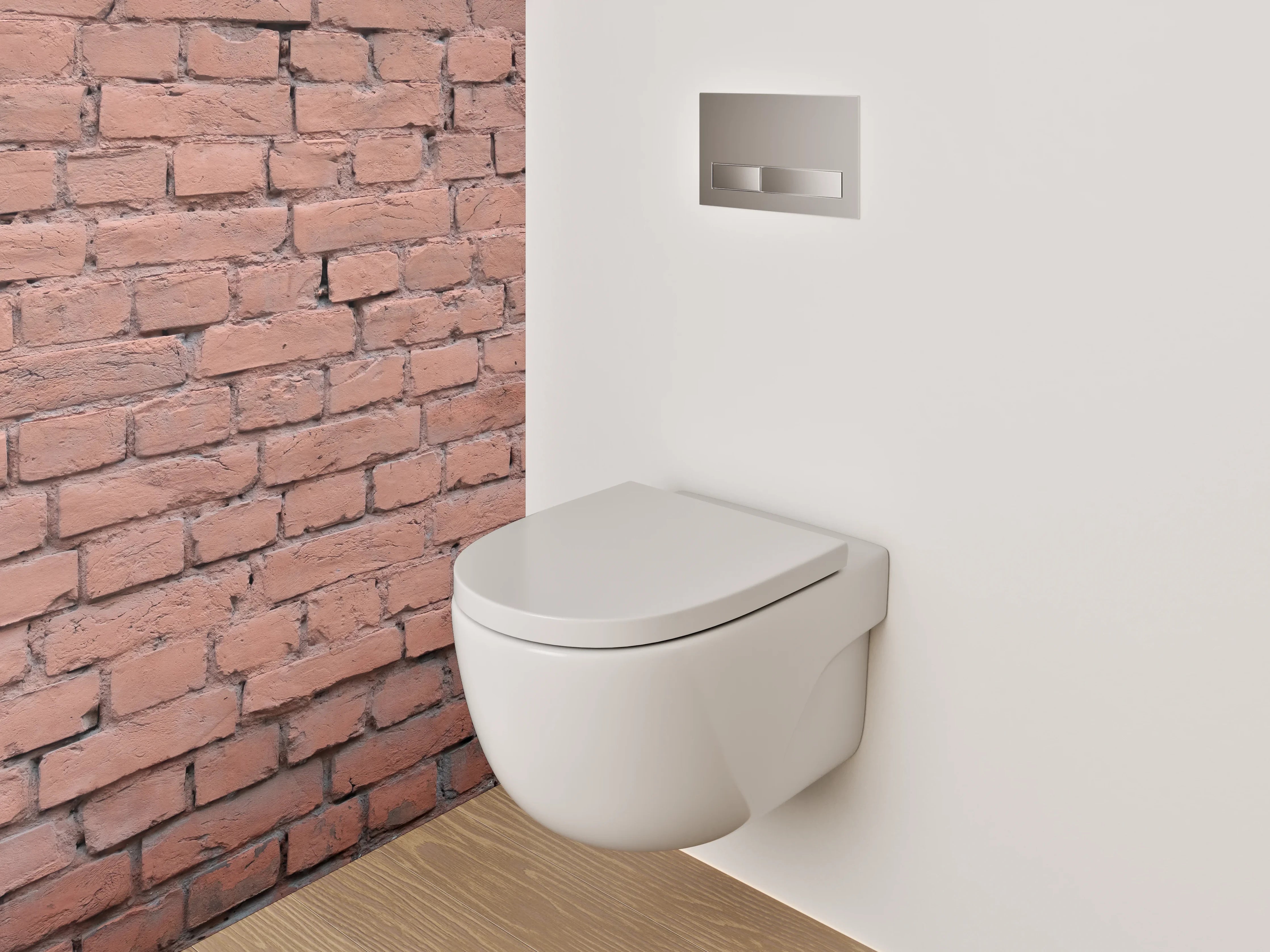 WC-Rückwand - Rote Backsteinmauer für individuelle Raumgestaltung