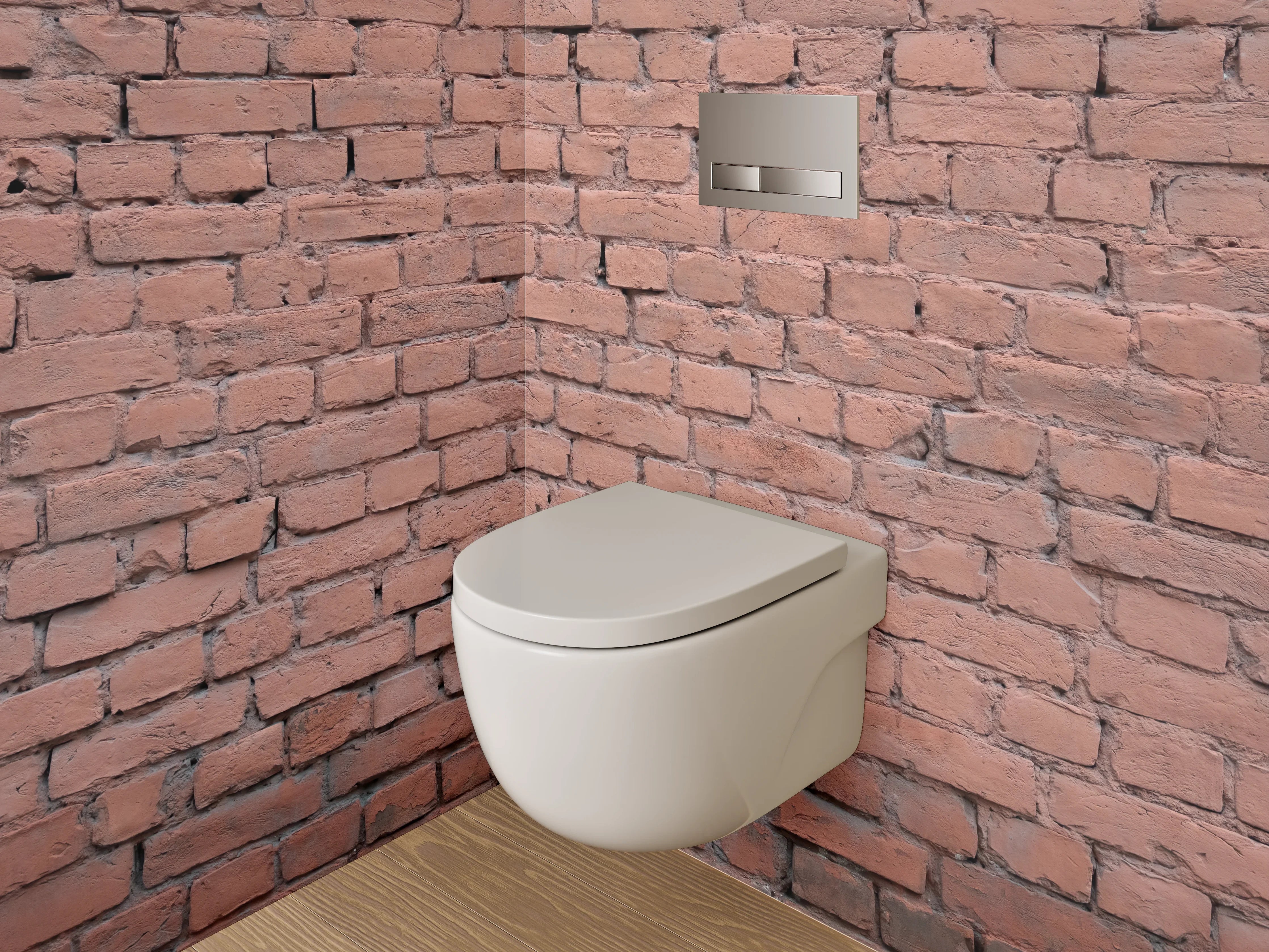 WC-Rückwand - Rote Backsteinmauer für individuelle Raumgestaltung