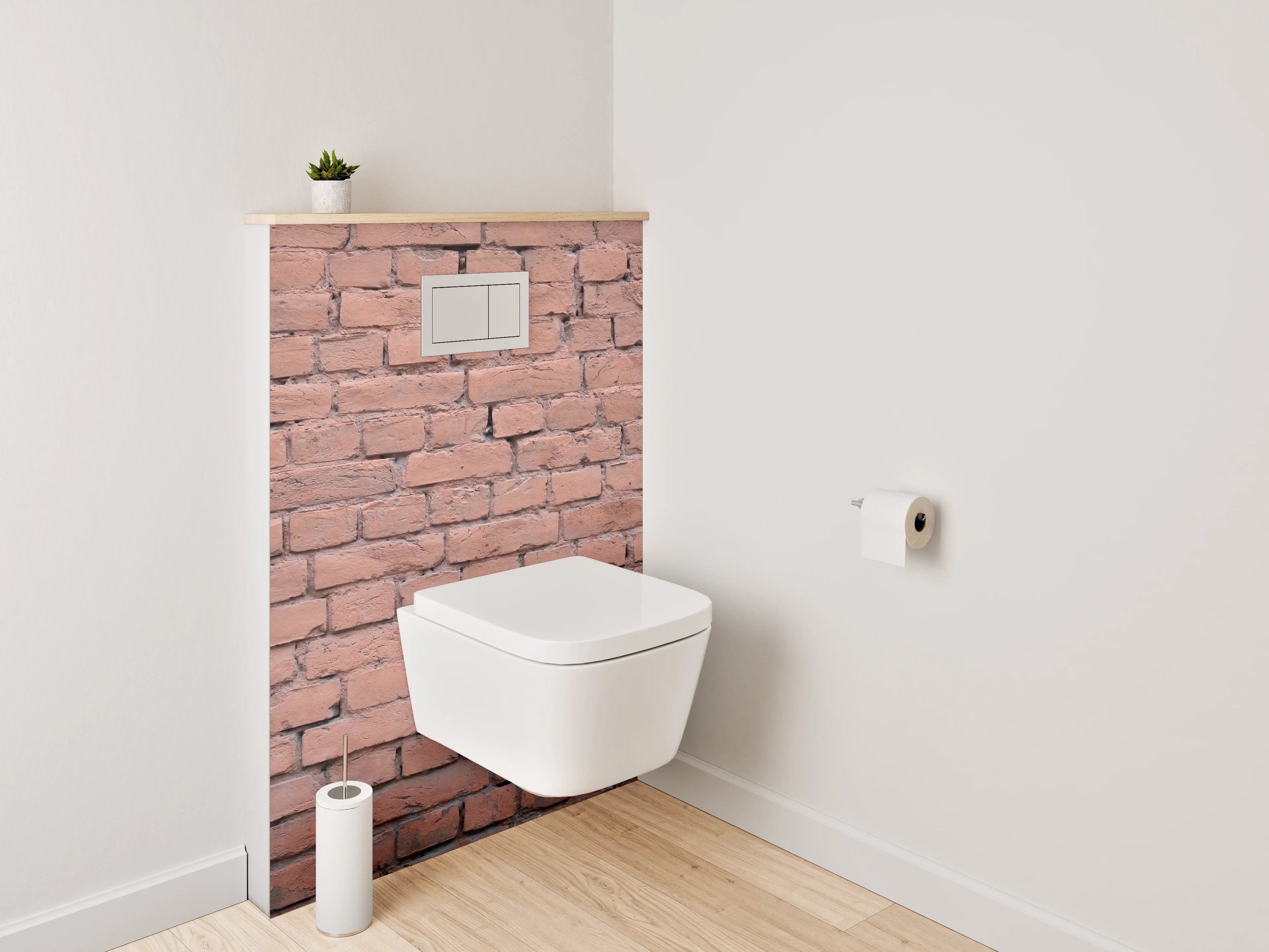 WC-Rückwand - Rote Backsteinmauer für individuelle Raumgestaltung