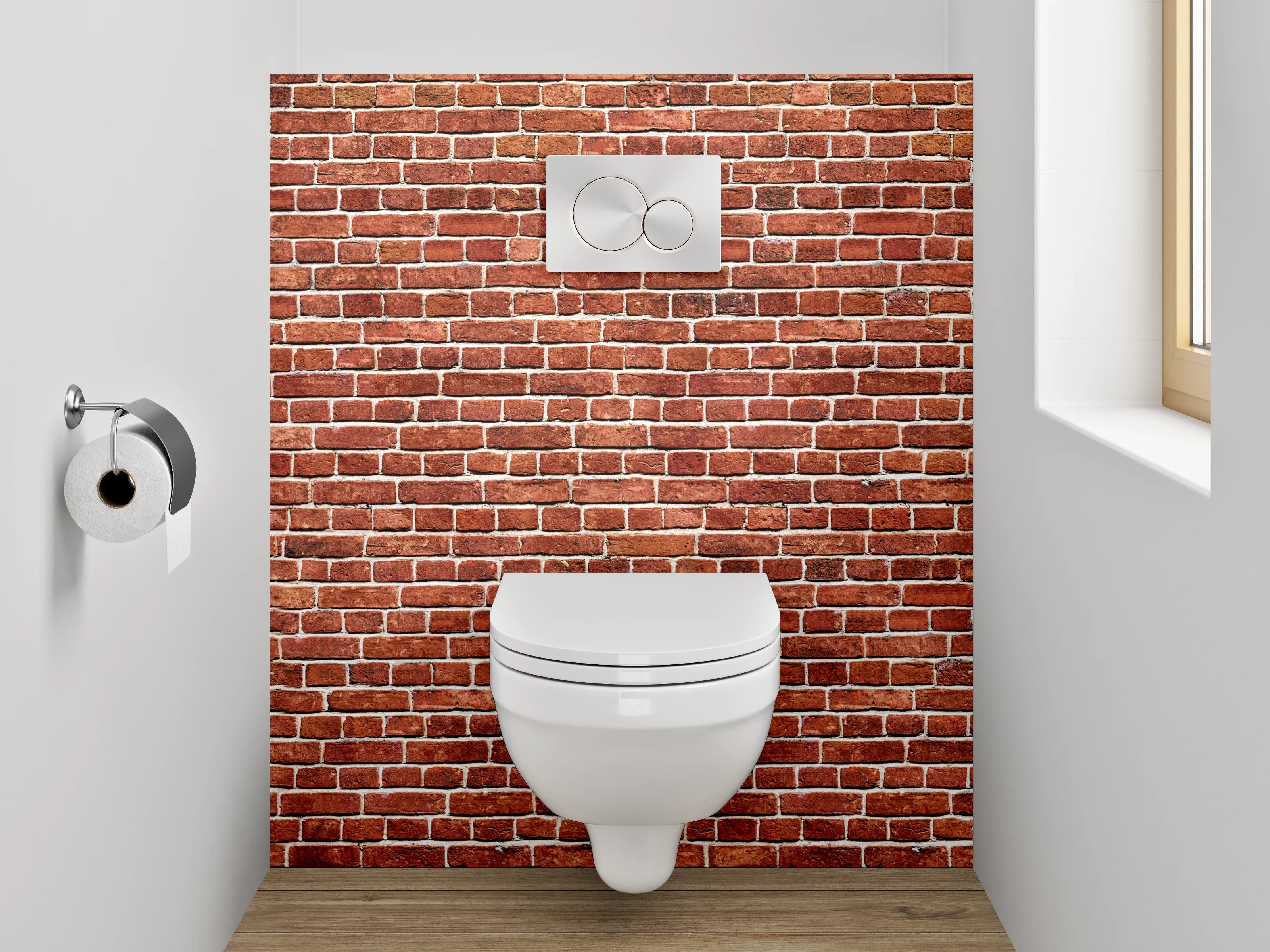 WC-Rückwand - Rote Backsteinwand Fototapete