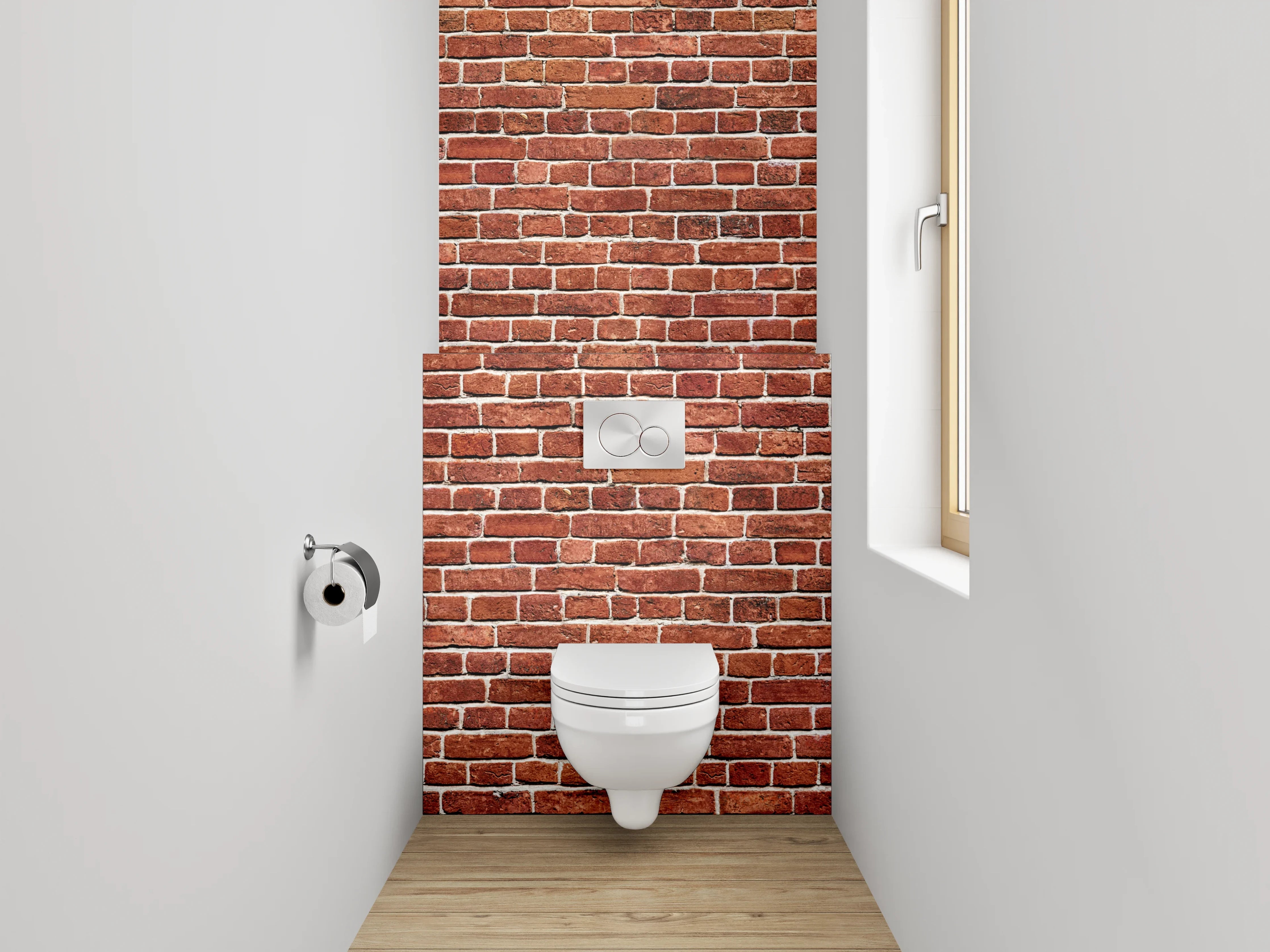 WC-Rückwand - Rote Backsteinwand Fototapete