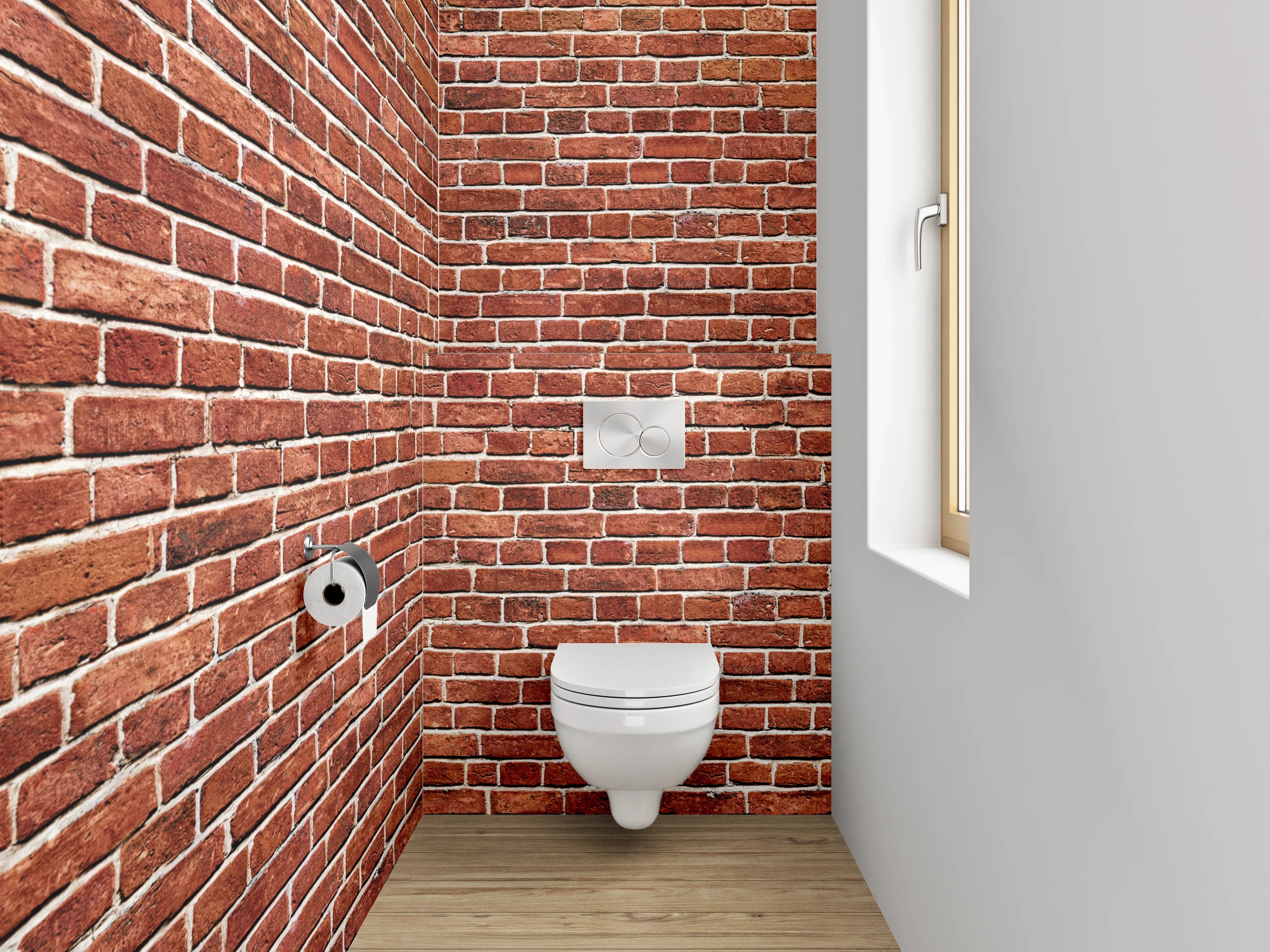 WC-Rückwand - Rote Backsteinwand Fototapete