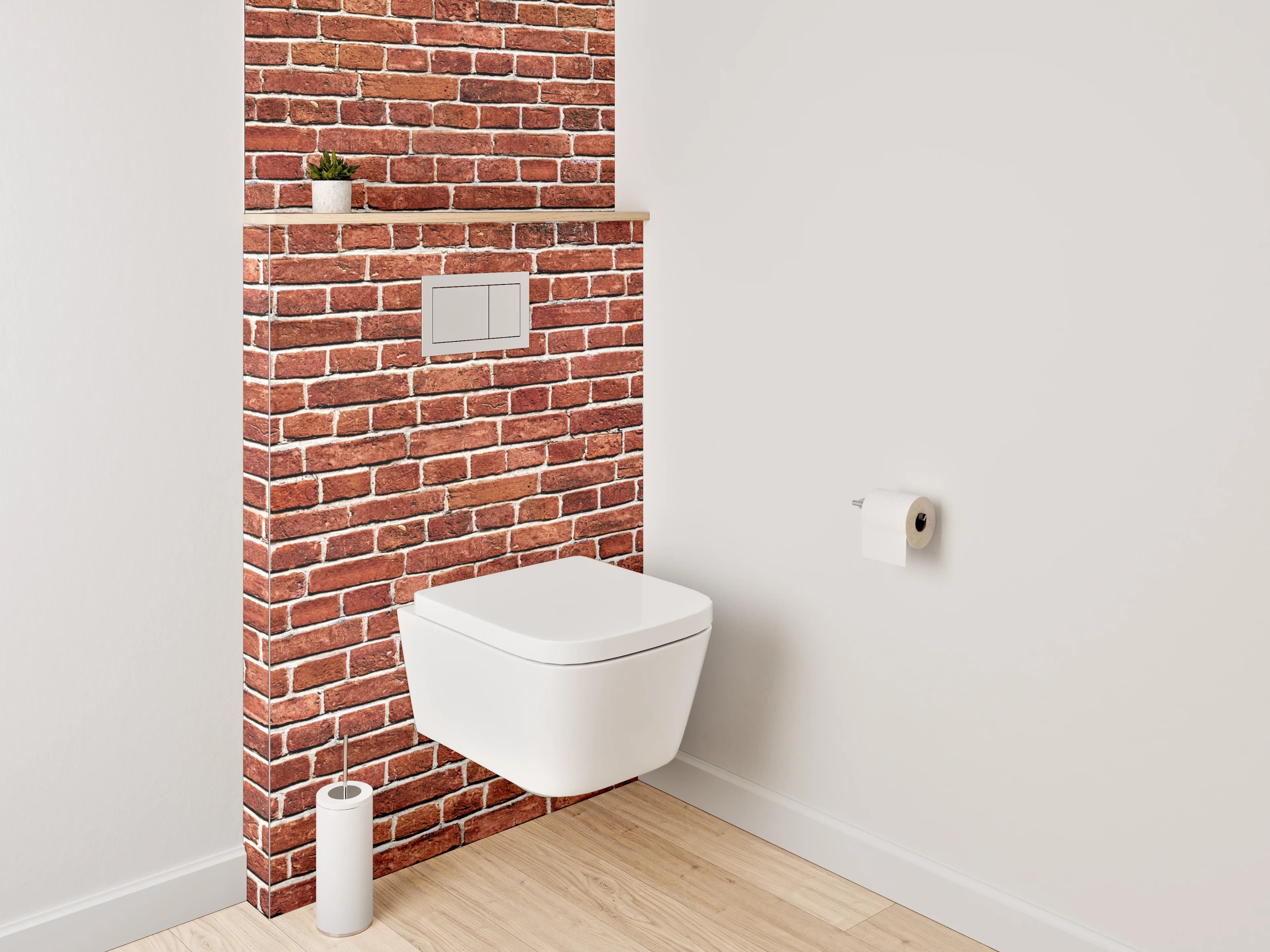 WC-Rückwand - Rote Backsteinwand Fototapete