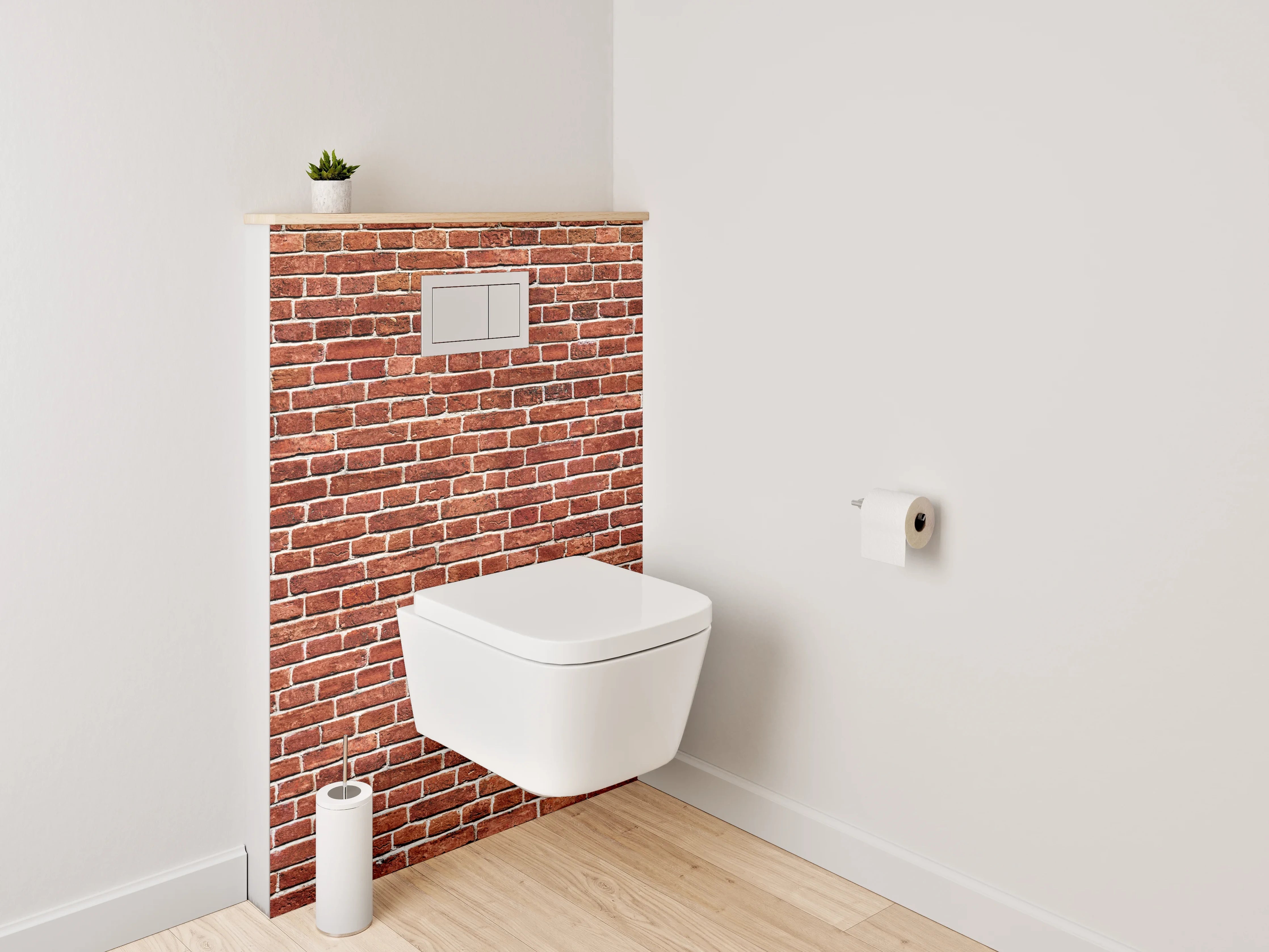 WC-Rückwand - Rote Backsteinwand Fototapete