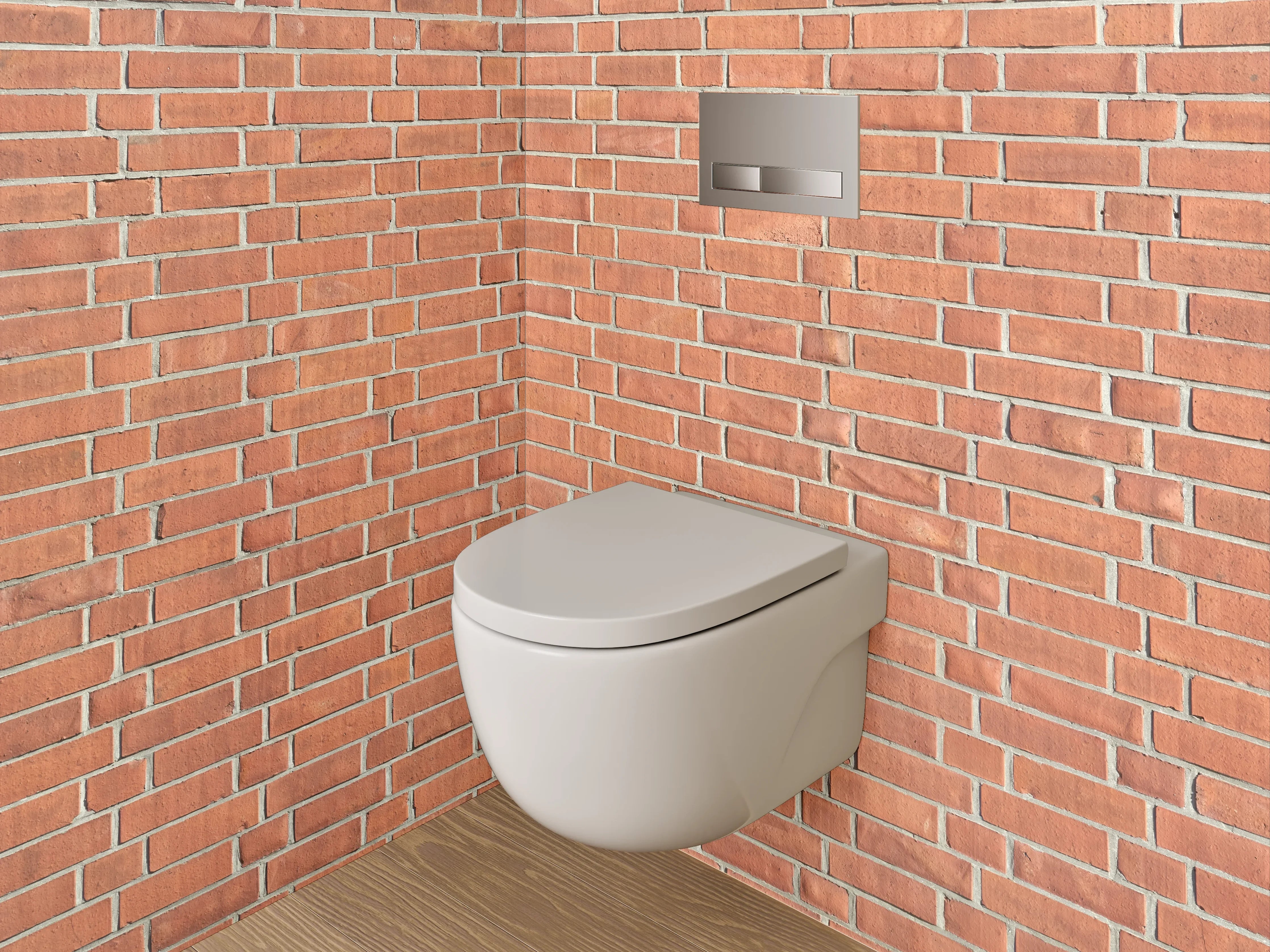 WC-Rückwand - Rote Backsteinwand Optik