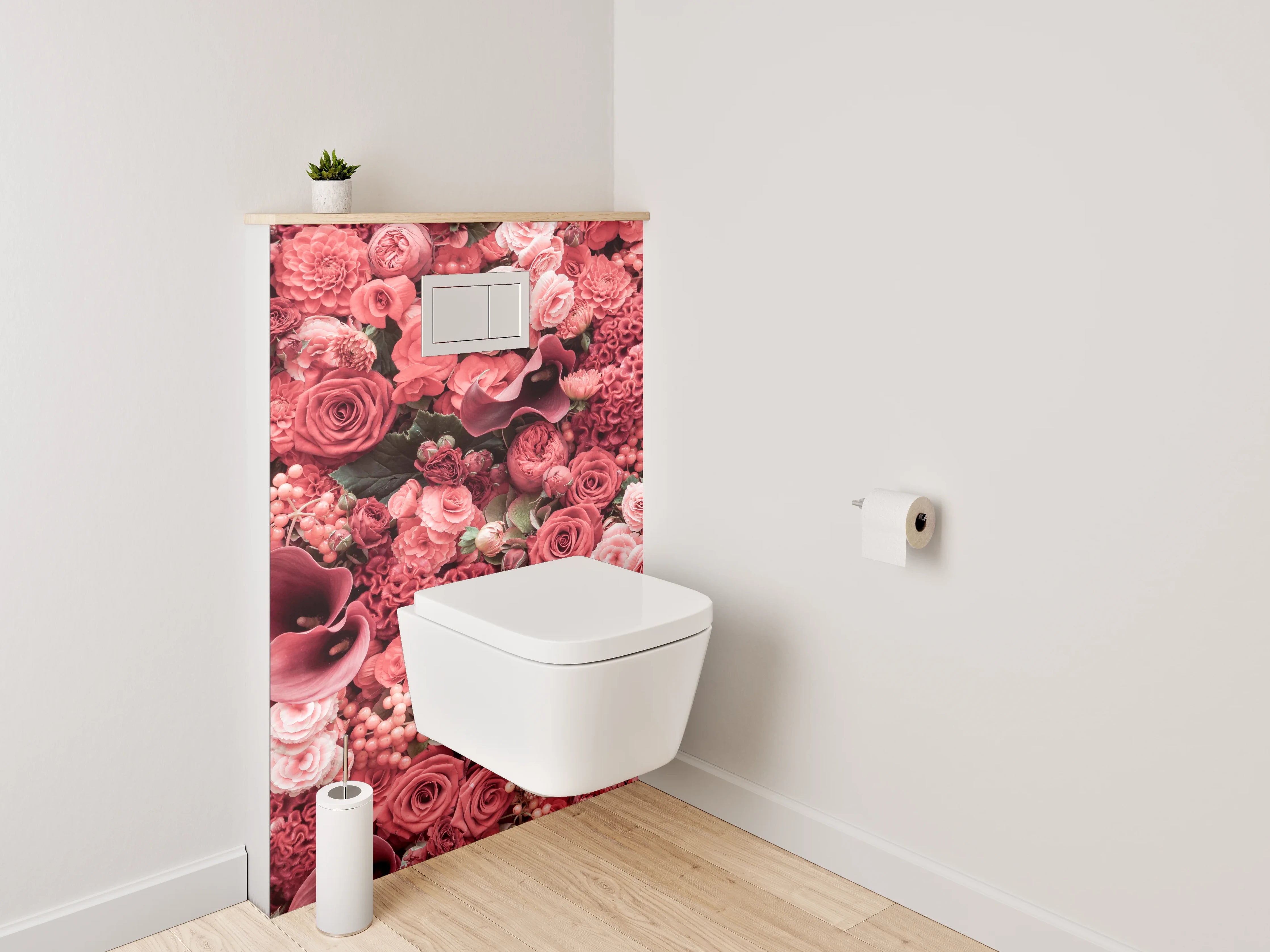 WC-Rückwand - Rote Blütenpracht Blumen Collage