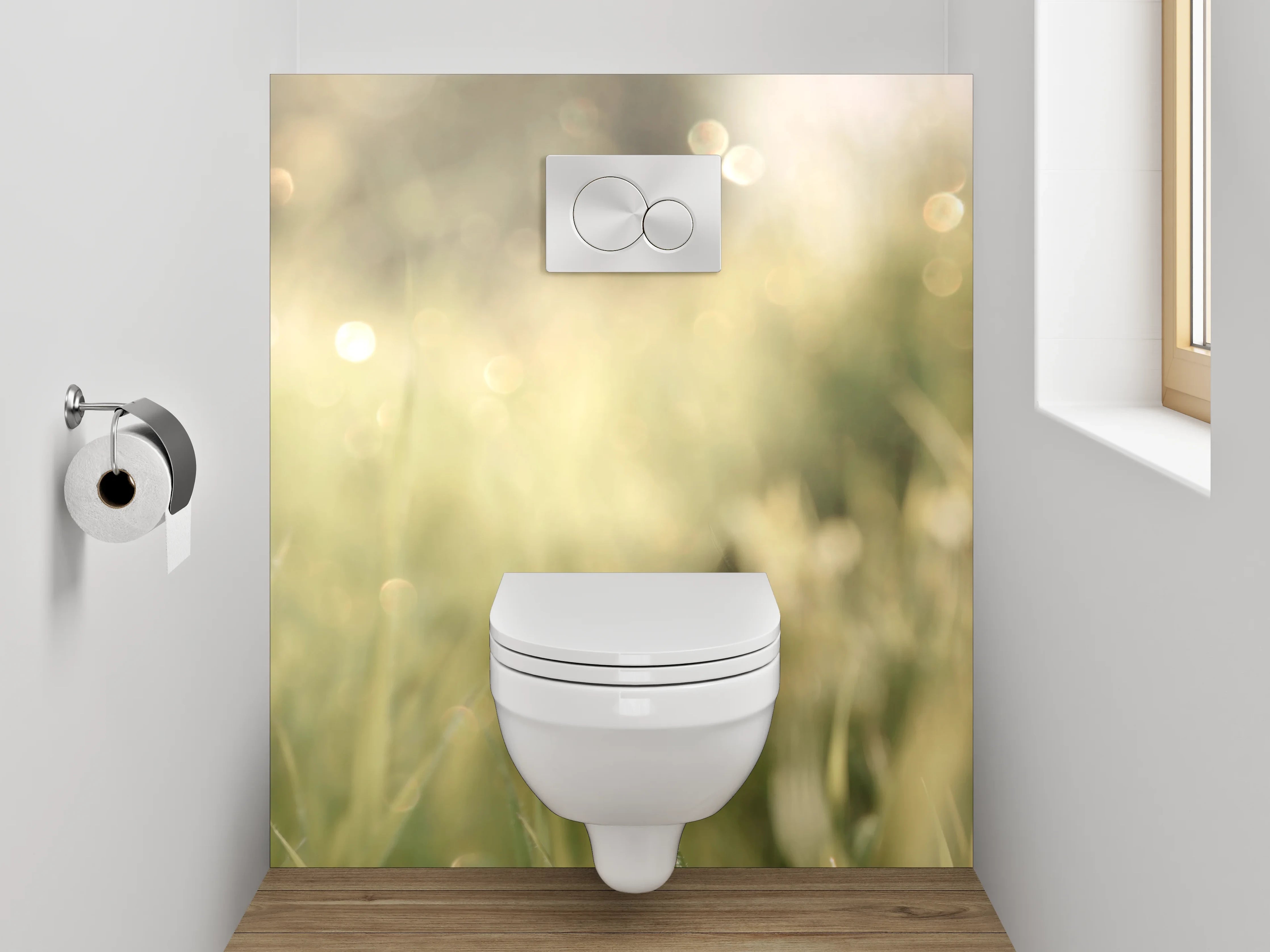 WC-Rückwand - Rote Mohnblumen auf Sommerwiese