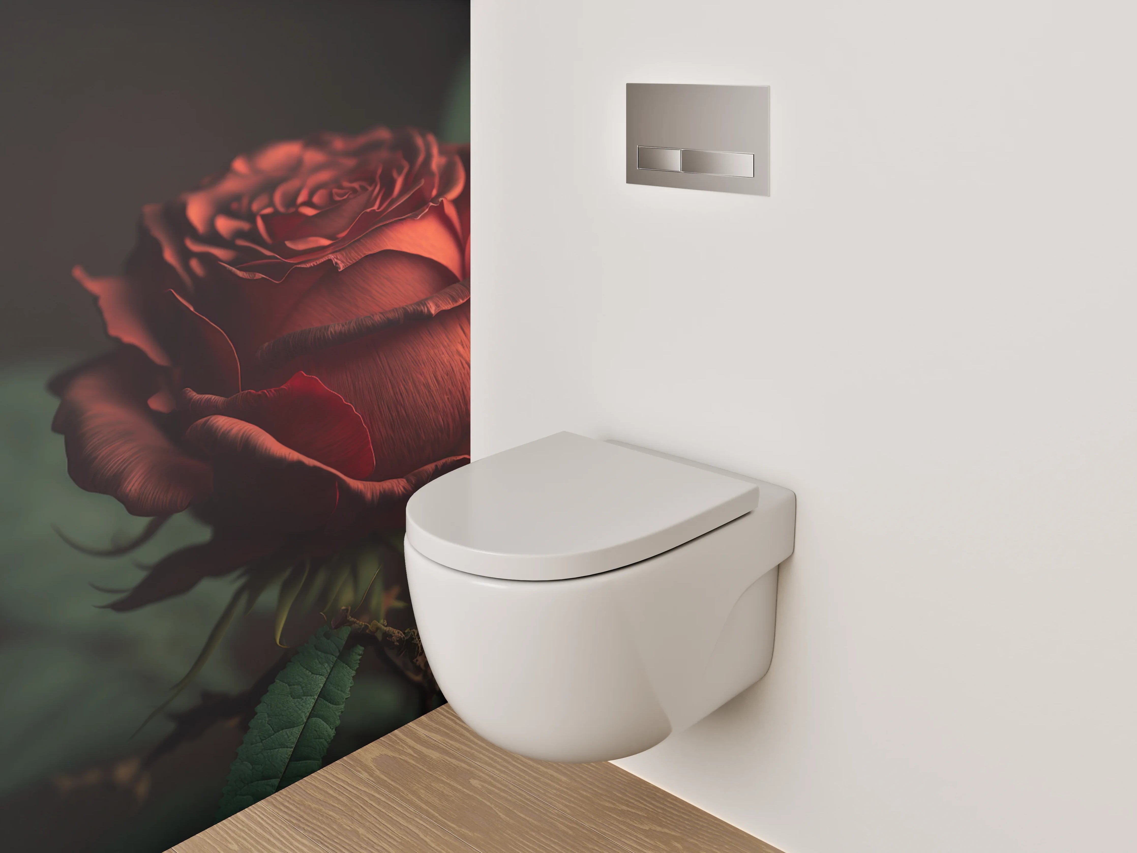 WC-Rückwand - Rote Rose Nahaufnahme Kunstmotiv