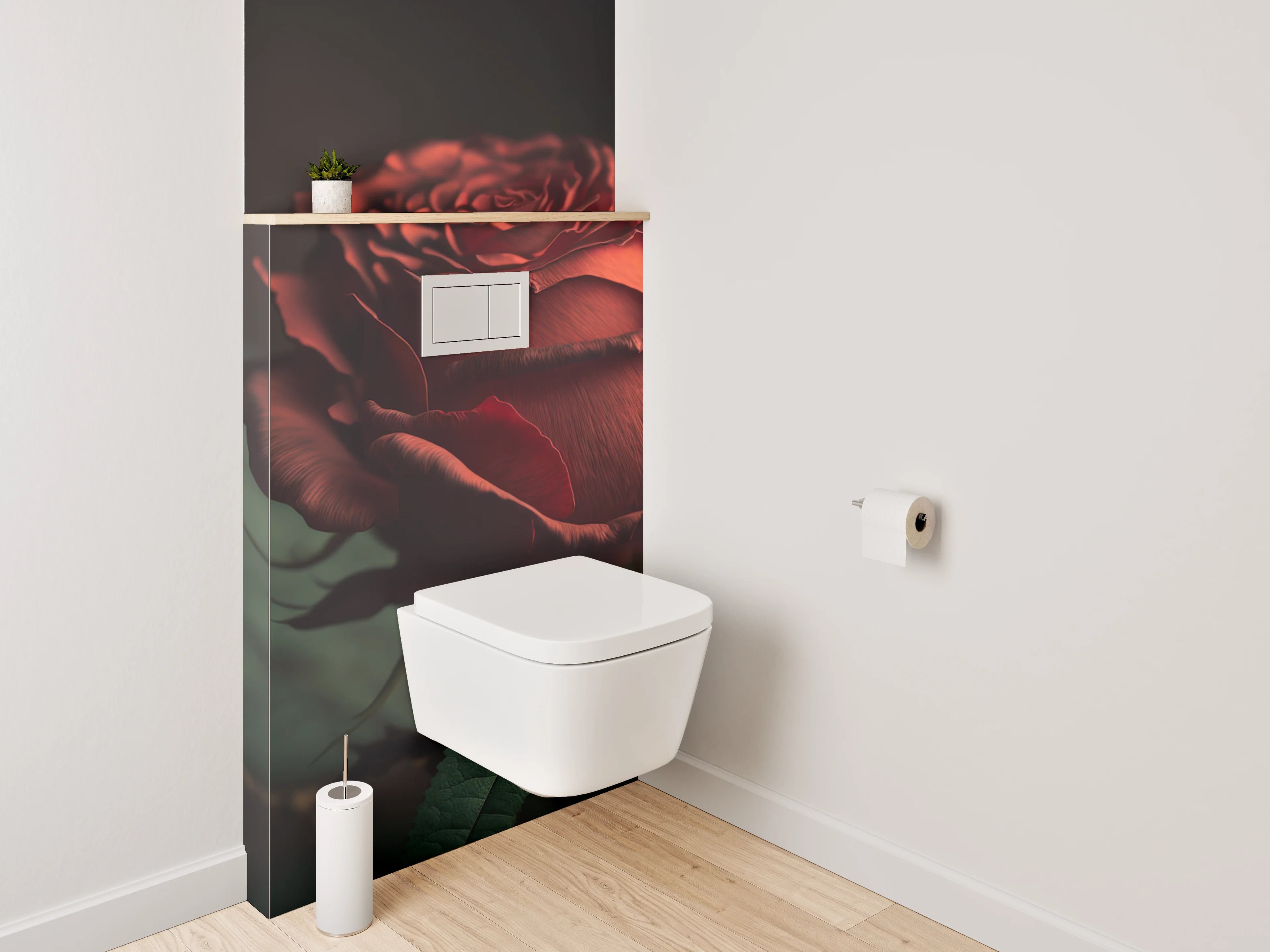 WC-Rückwand - Rote Rose Nahaufnahme Kunstmotiv