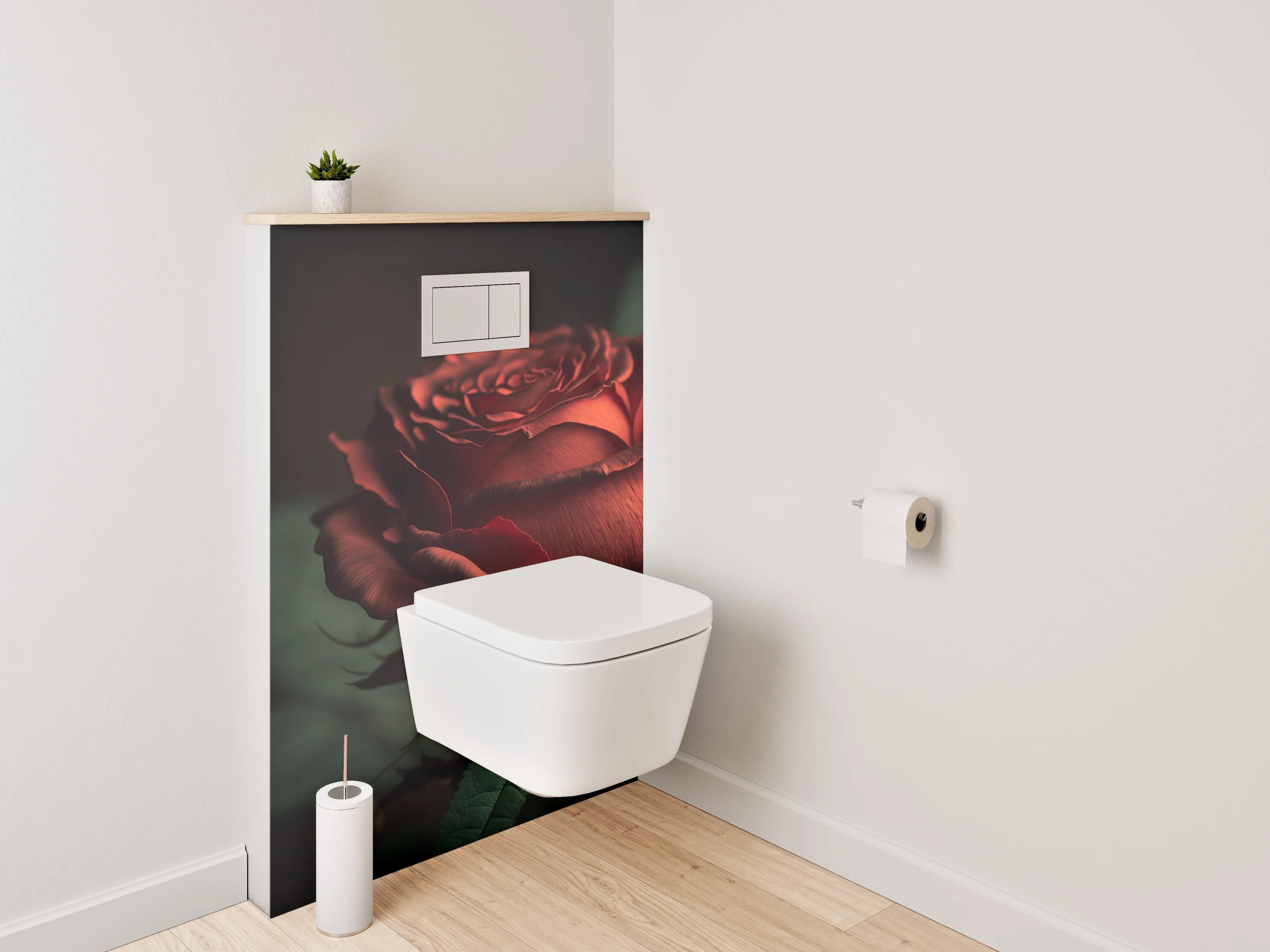 WC-Rückwand - Rote Rose Nahaufnahme Kunstmotiv