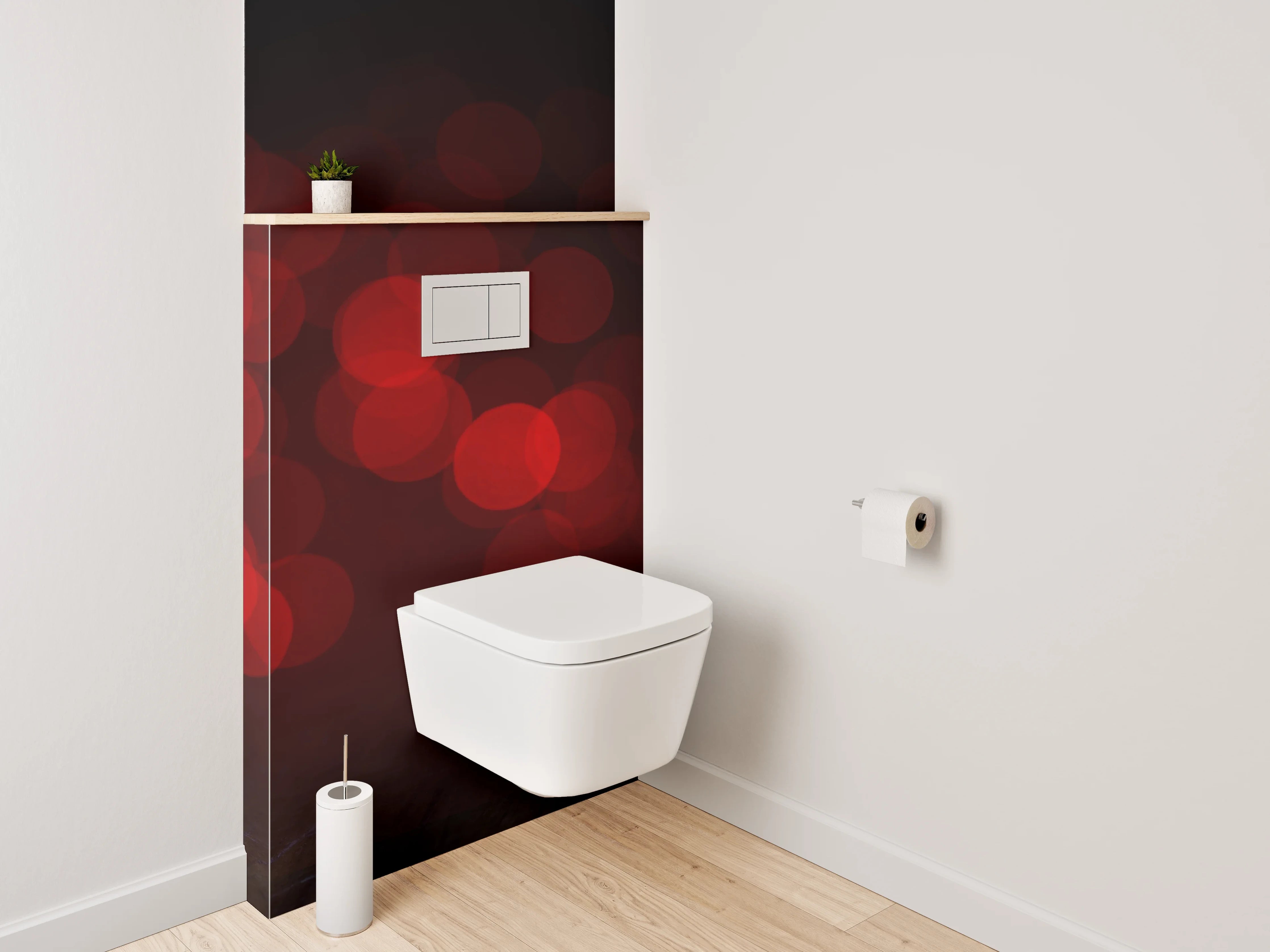 WC-Rückwand - Rote Rose auf dunklem Hintergrund