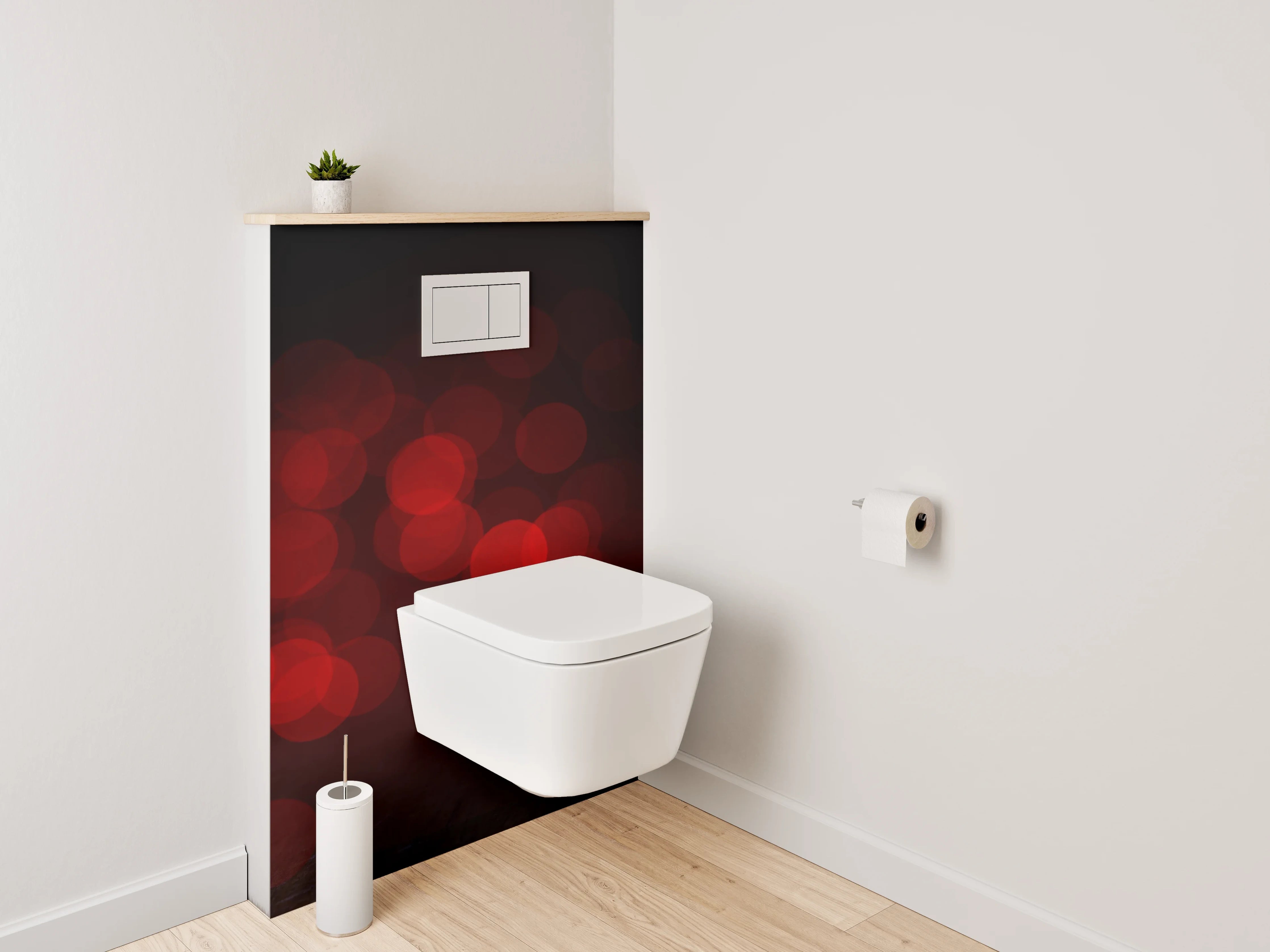 WC-Rückwand - Rote Rose auf dunklem Hintergrund