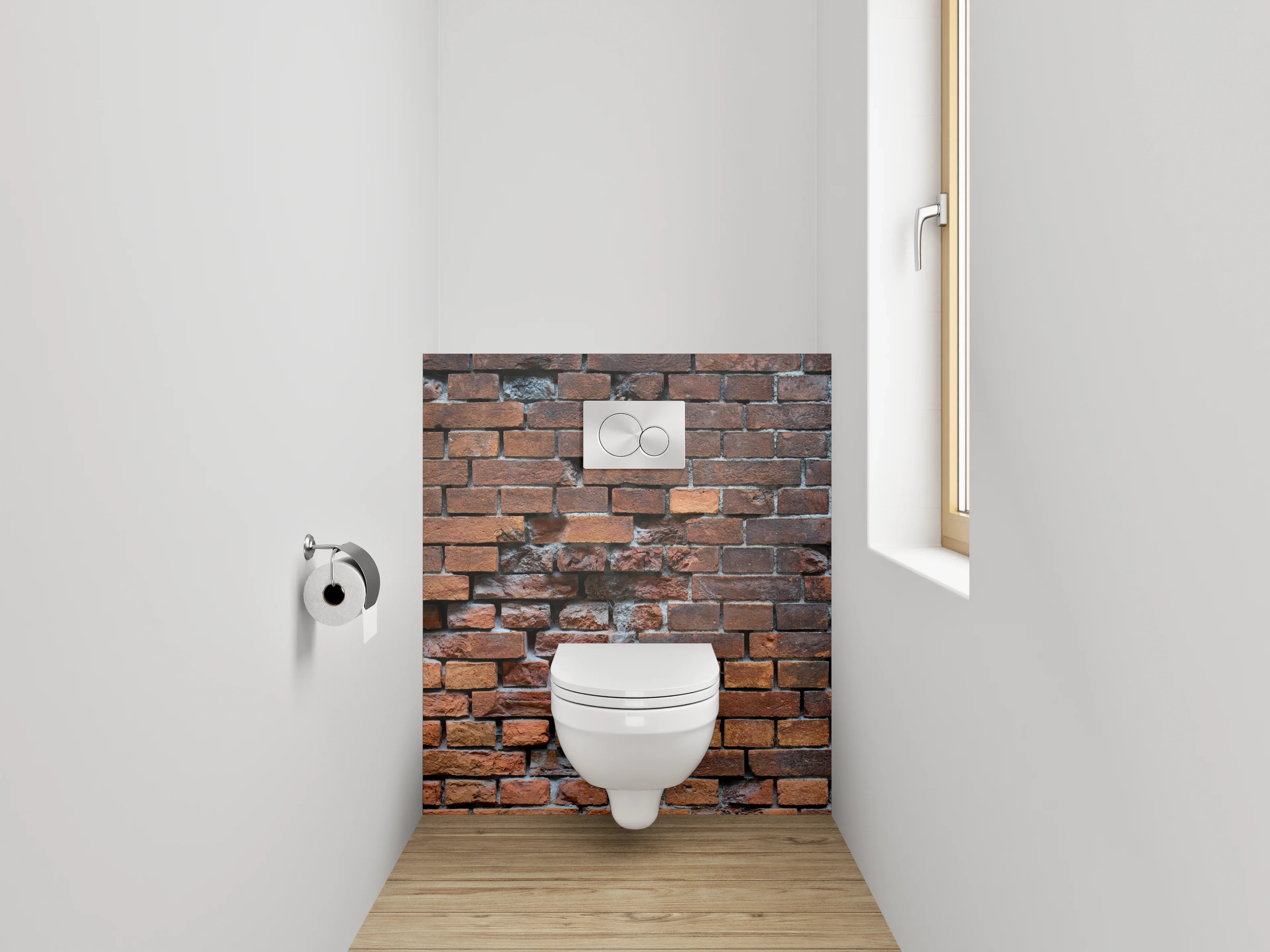 WC-Rückwand - Rote Ziegelmauer Vintage Look
