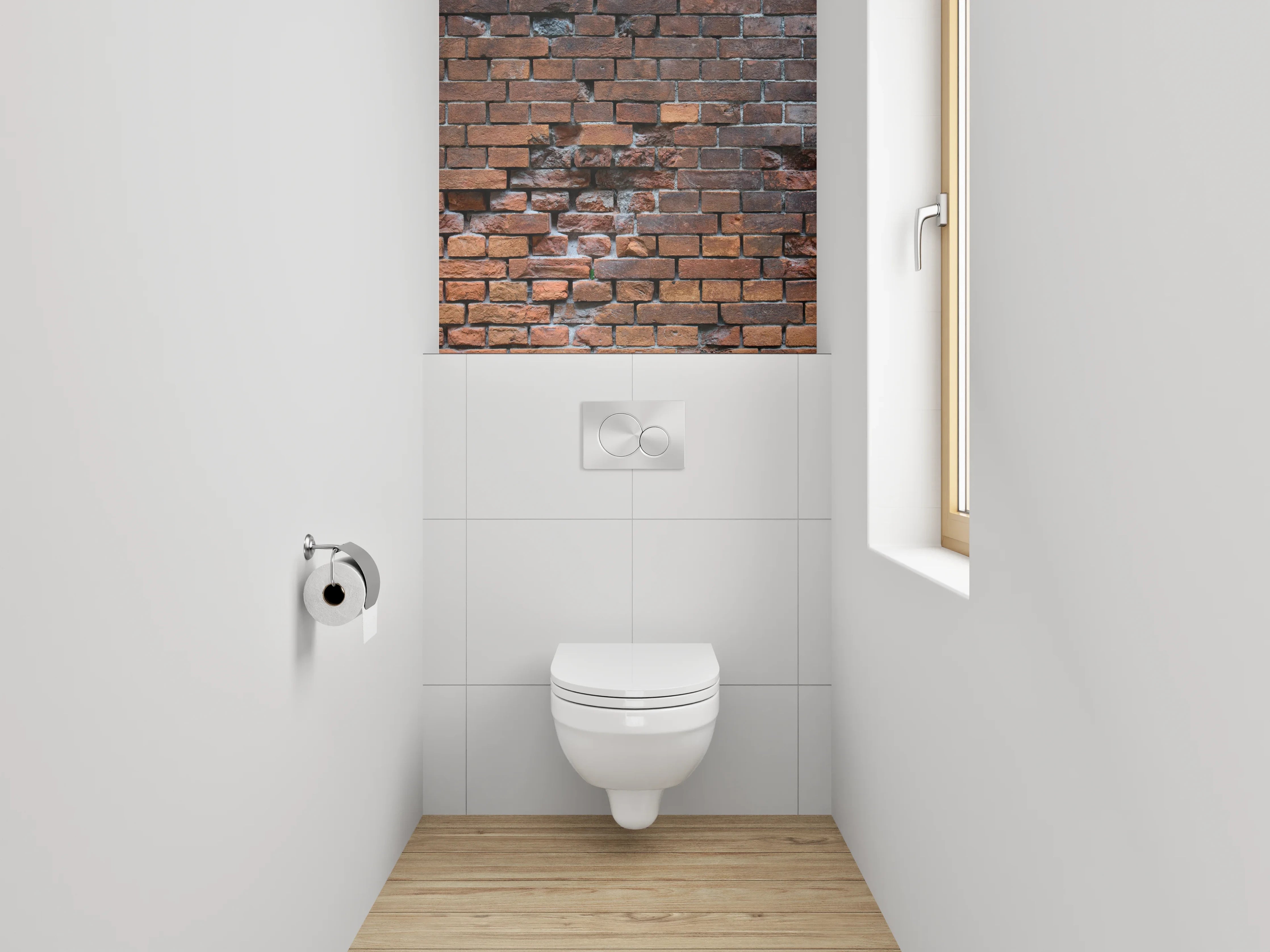 WC-Rückwand - Rote Ziegelmauer Vintage Look