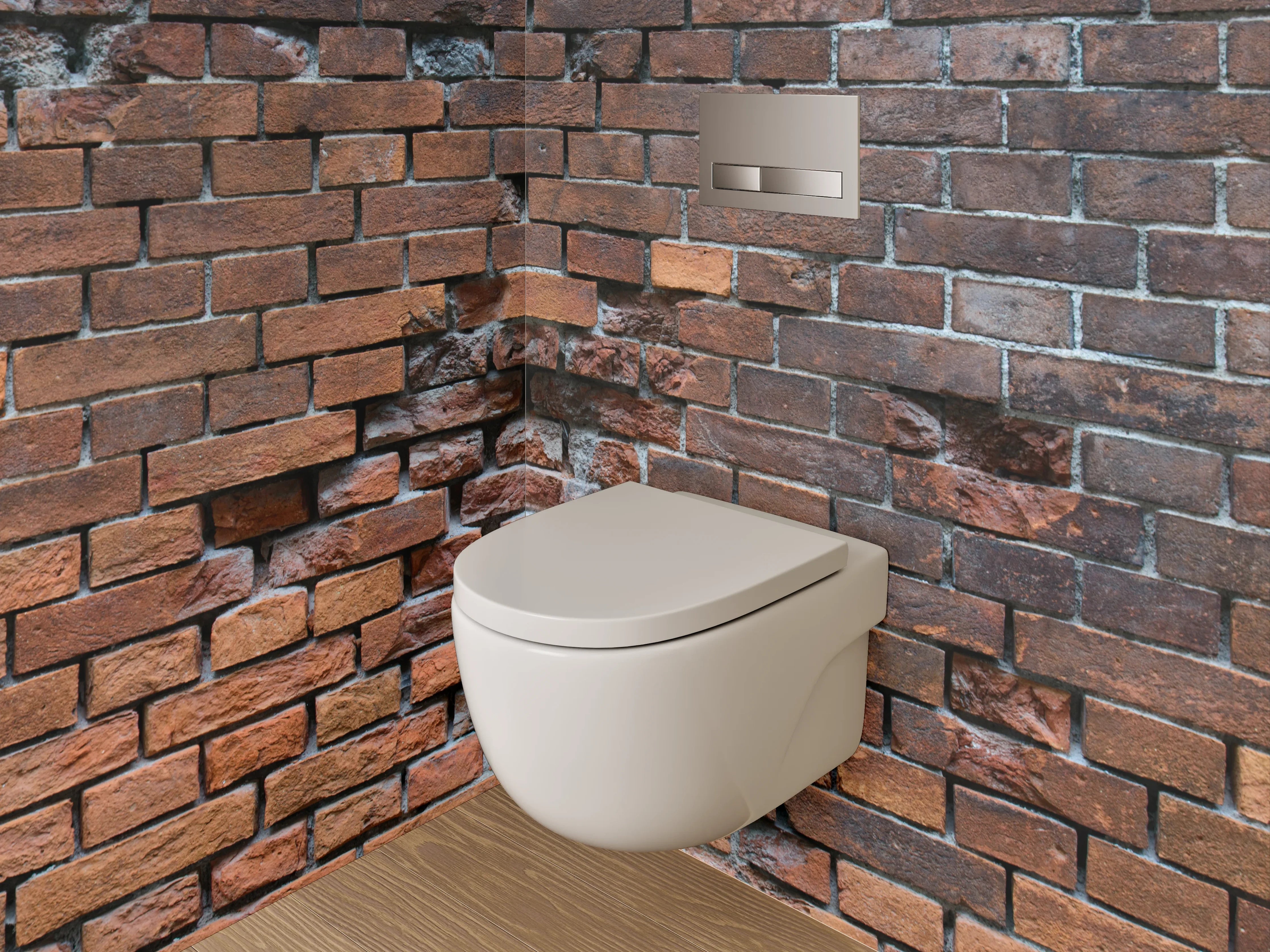 WC-Rückwand - Rote Ziegelmauer Vintage Look