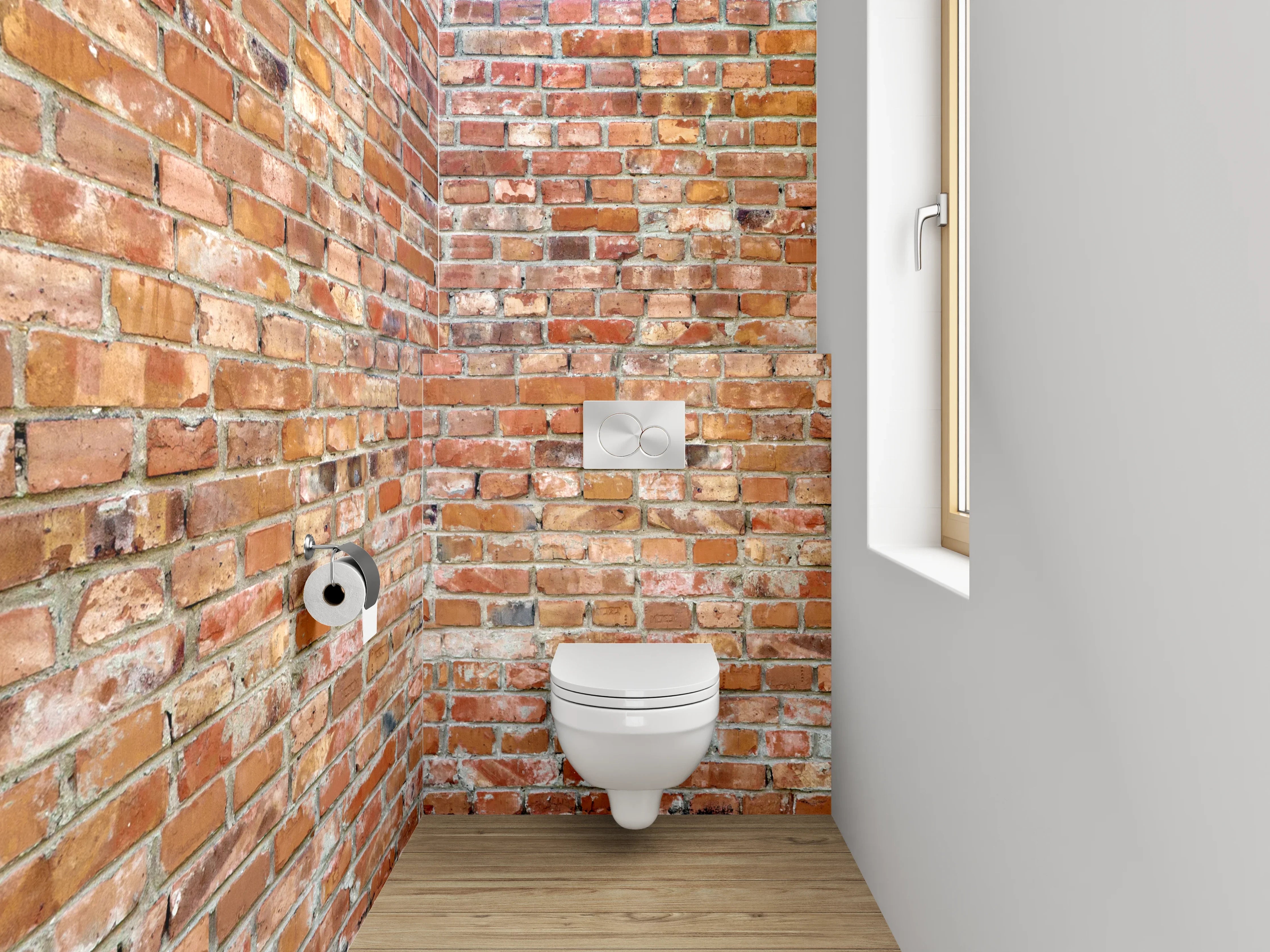 WC-Rückwand - Rote Ziegelsteinwand Struktur