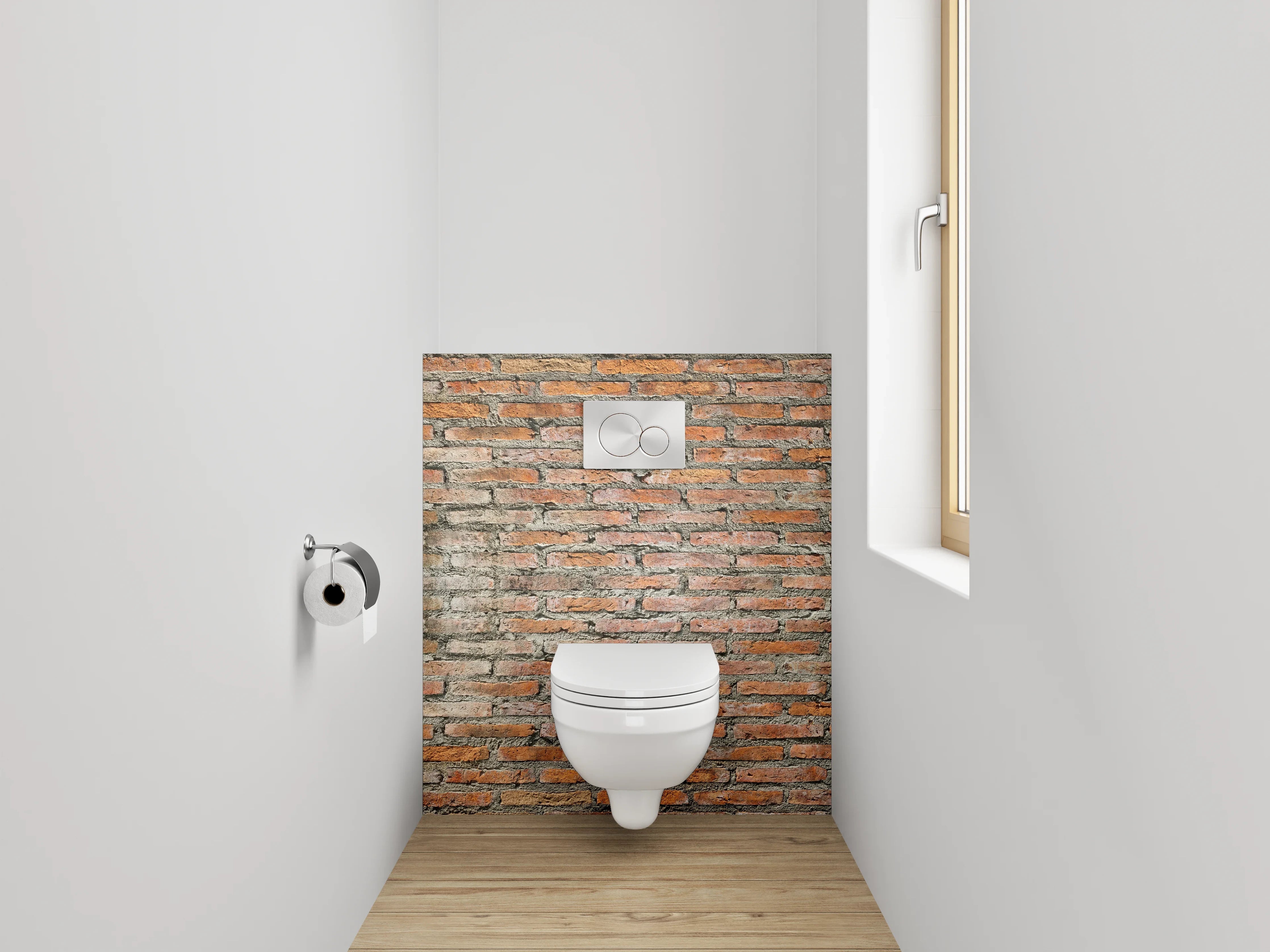 WC-Rückwand - Roter Ziegelsteinmauer