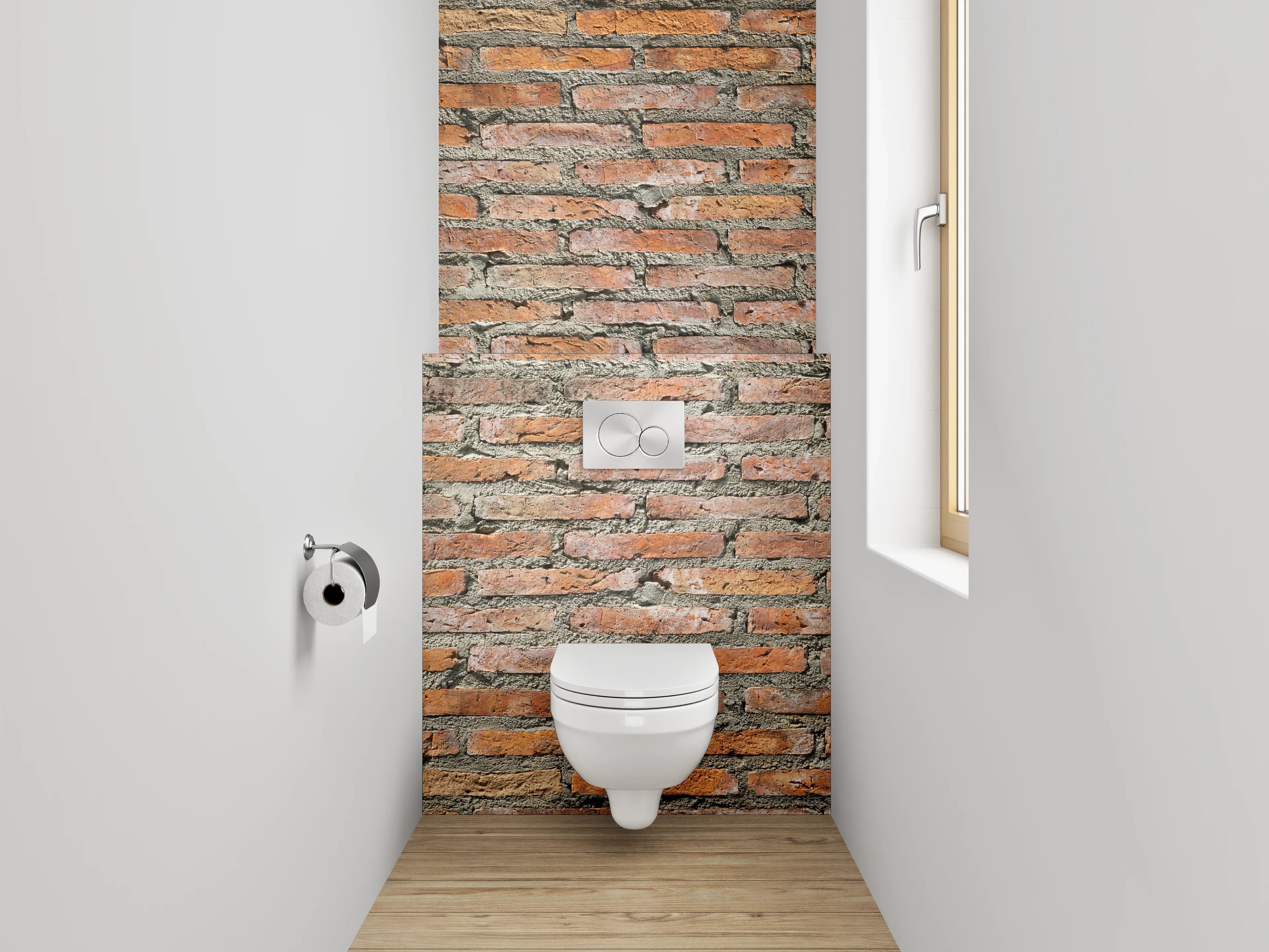 WC-Rückwand - Roter Ziegelsteinmauer